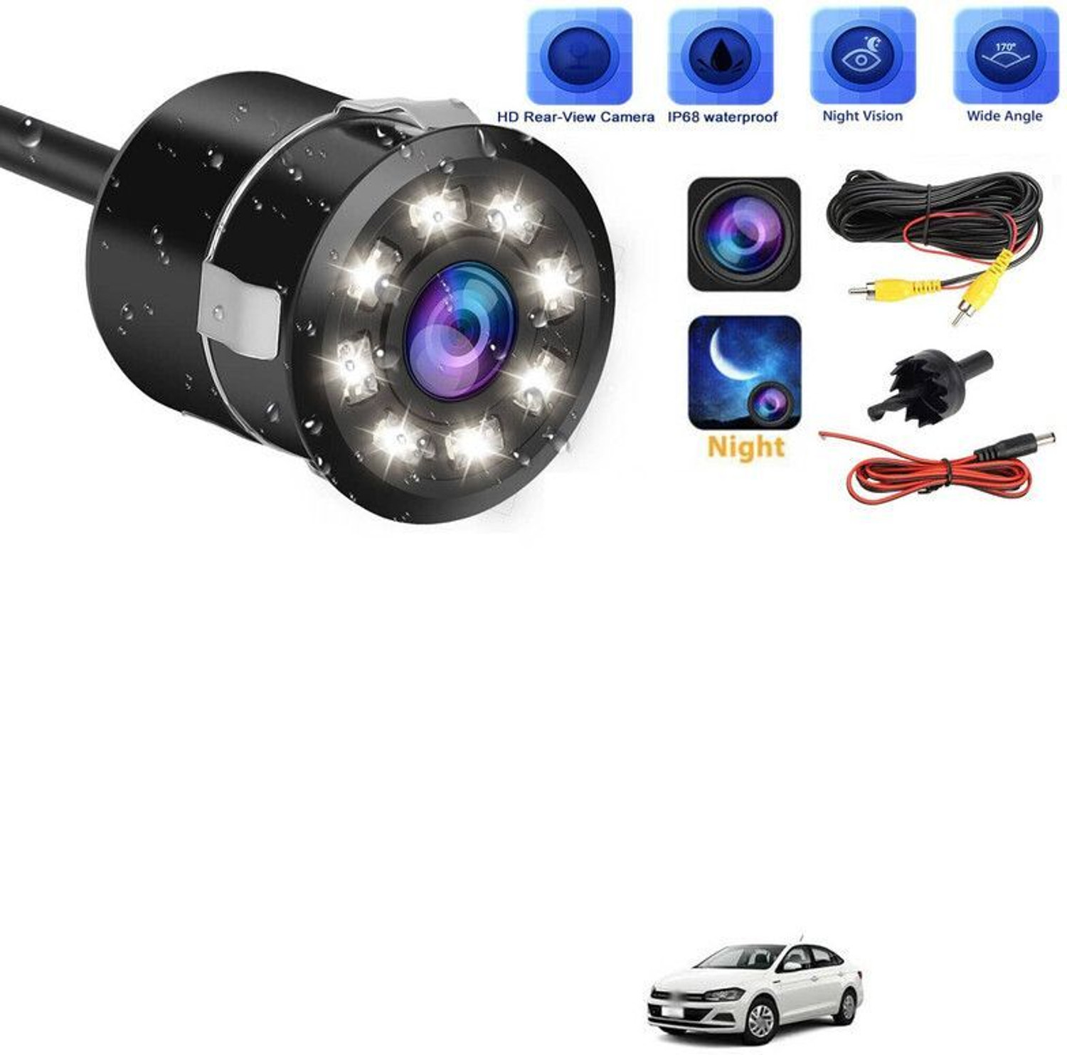 Image of MSNP Front Camera Recorder With Night Vision & Waterproof 106 Reverse Assist Camera System (1 Camera, 648*488)