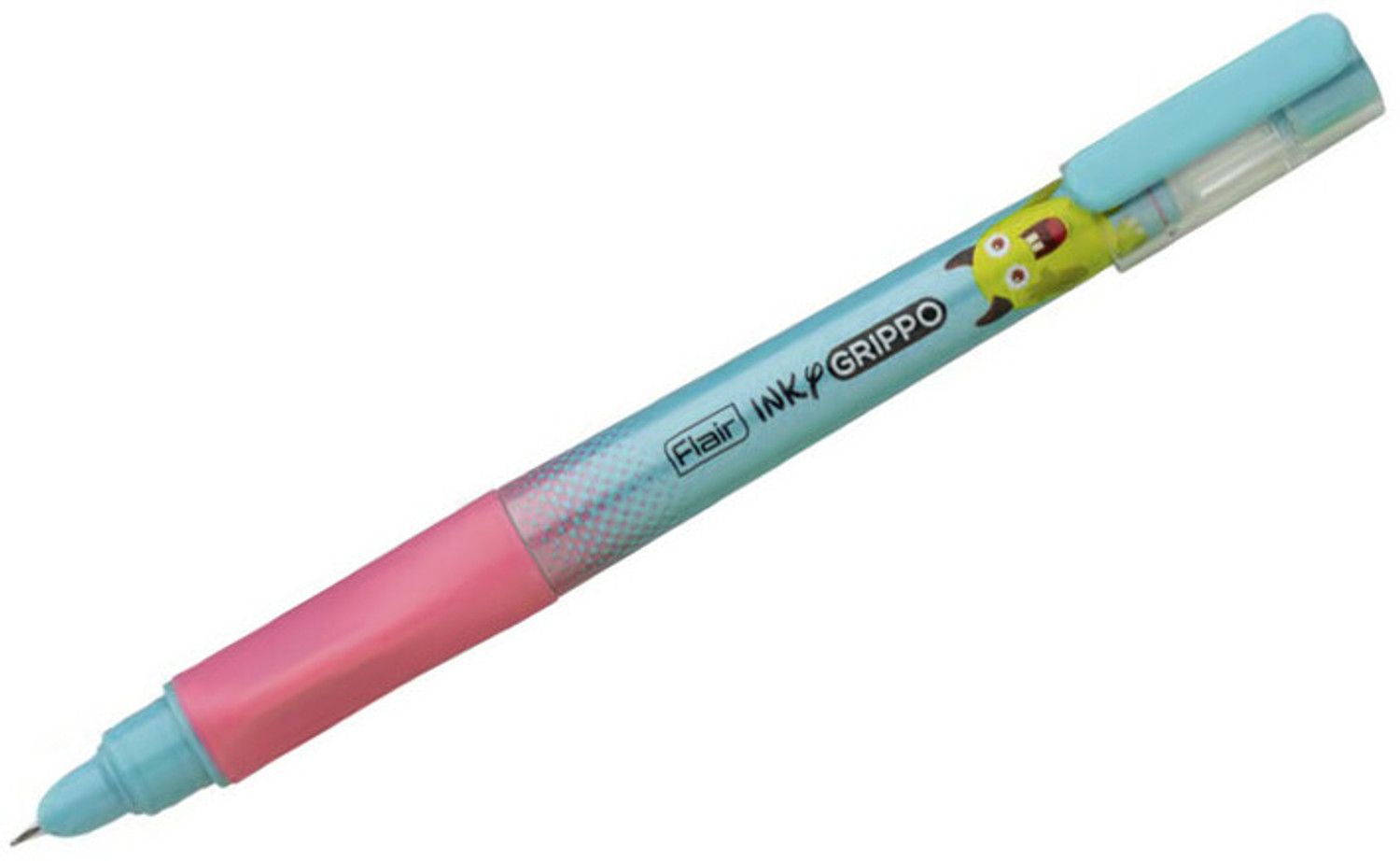 Image of FLAIR Inky Series Grippo Liquid Ink Fountain Pen Blister Pack | Comfortable Grip Fountain Pen (Pack of 5, Ink Color - Blue)