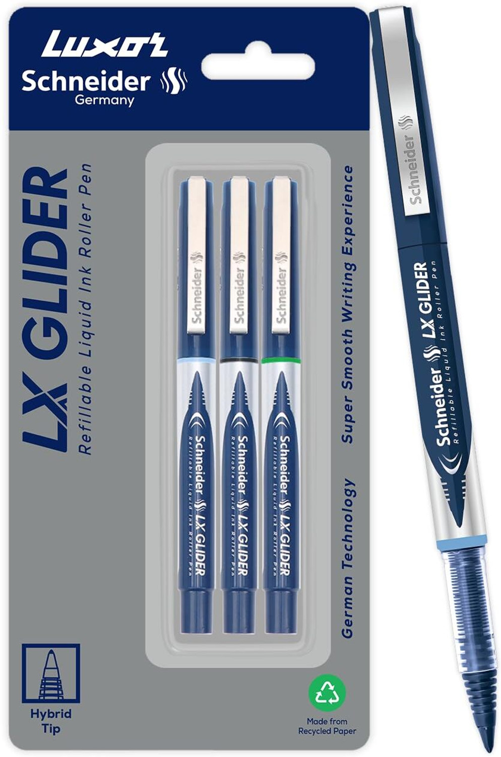 Image of LUXOR Graphic 05 Plus Fineliner Pen - Premium Writing PACK OF 12 Ball Pen (Pack of 10, Ink Color - Blue)