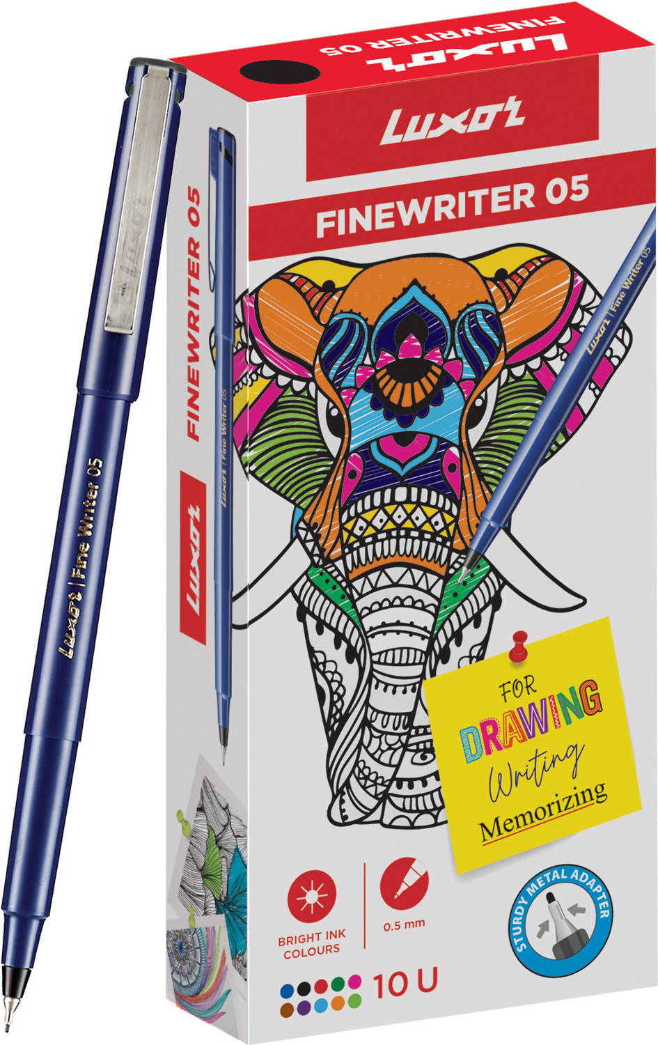Image of LUXOR Graphic 05 Pen (12 Pcs) Blue Ball Pen (Pack of 10, Ink Color - Blue)