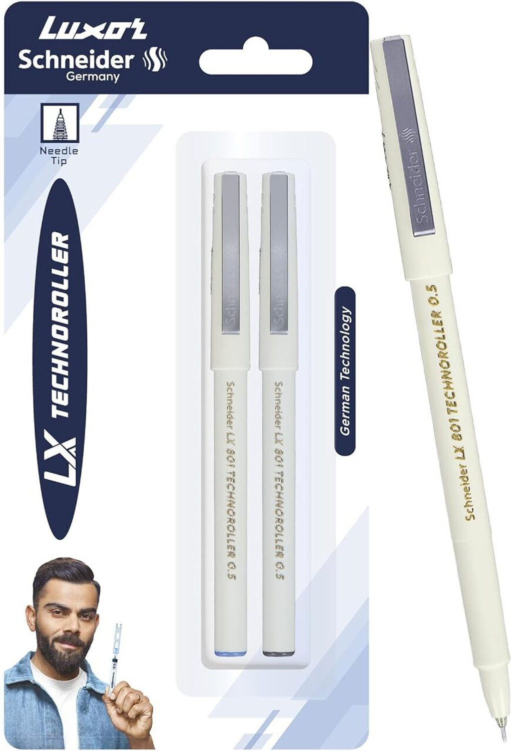 Image of LUXOR Graphic 05 Plus Fineliner Pen - Premium Writing PACK OF 12 Ball Pen (Pack of 10, Ink Color - Blue)