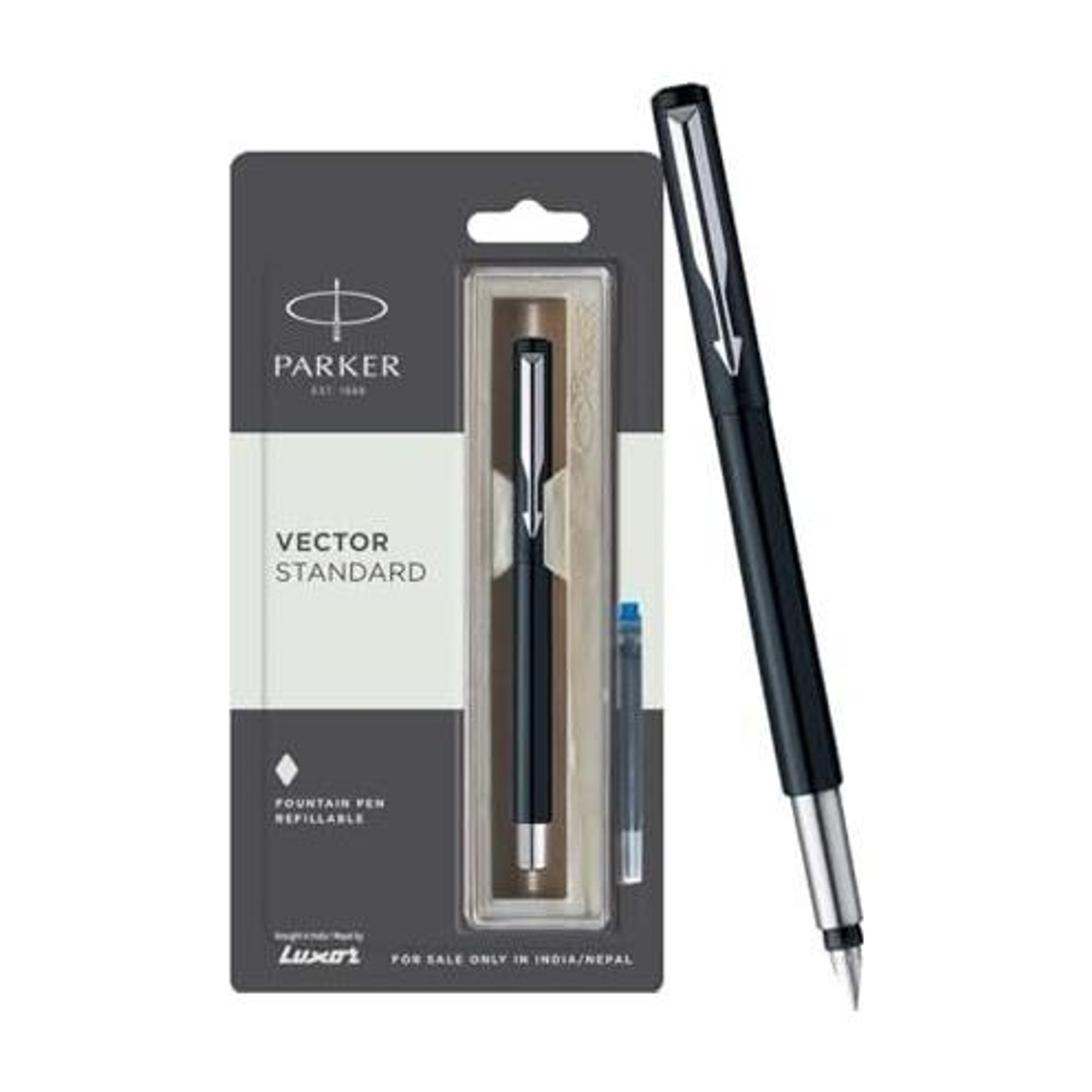 Parker Vector Stainless Steel Chrome Fountain Pen - Image 6