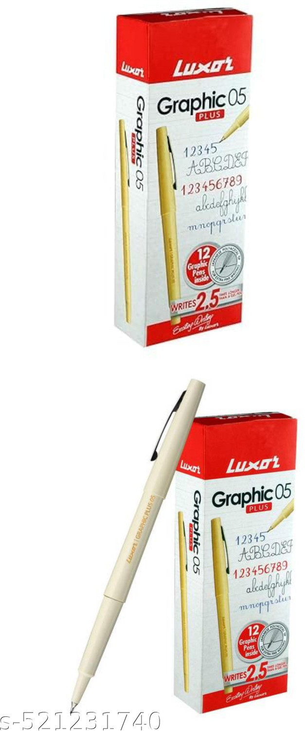 Image of LUXOR Graphic 05 Pen (12 Pcs) Blue Ball Pen (Pack of 10, Ink Color - Blue)