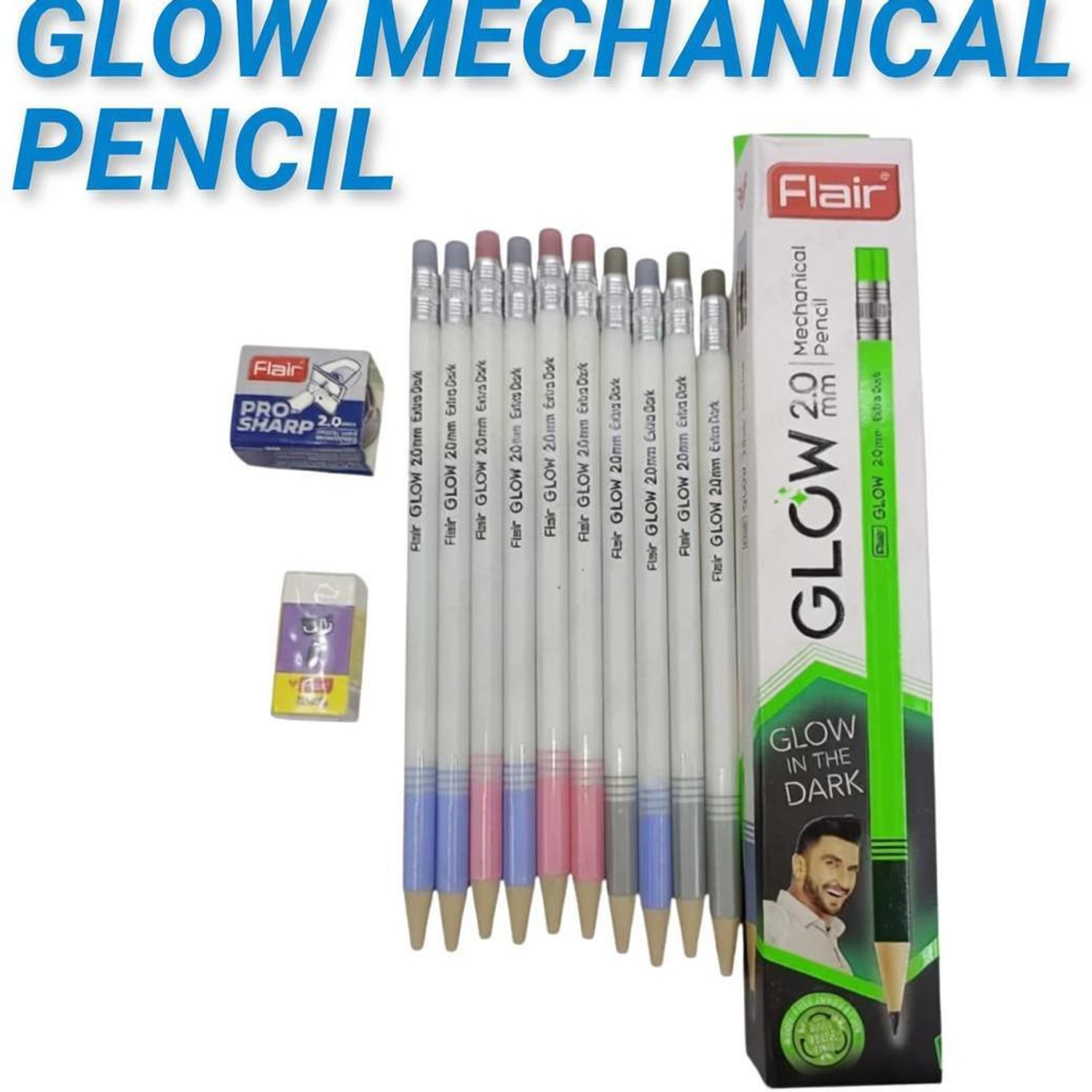 Luna FLAIR GLOW Mechanical Pencil Pack of 10 - Image 5
