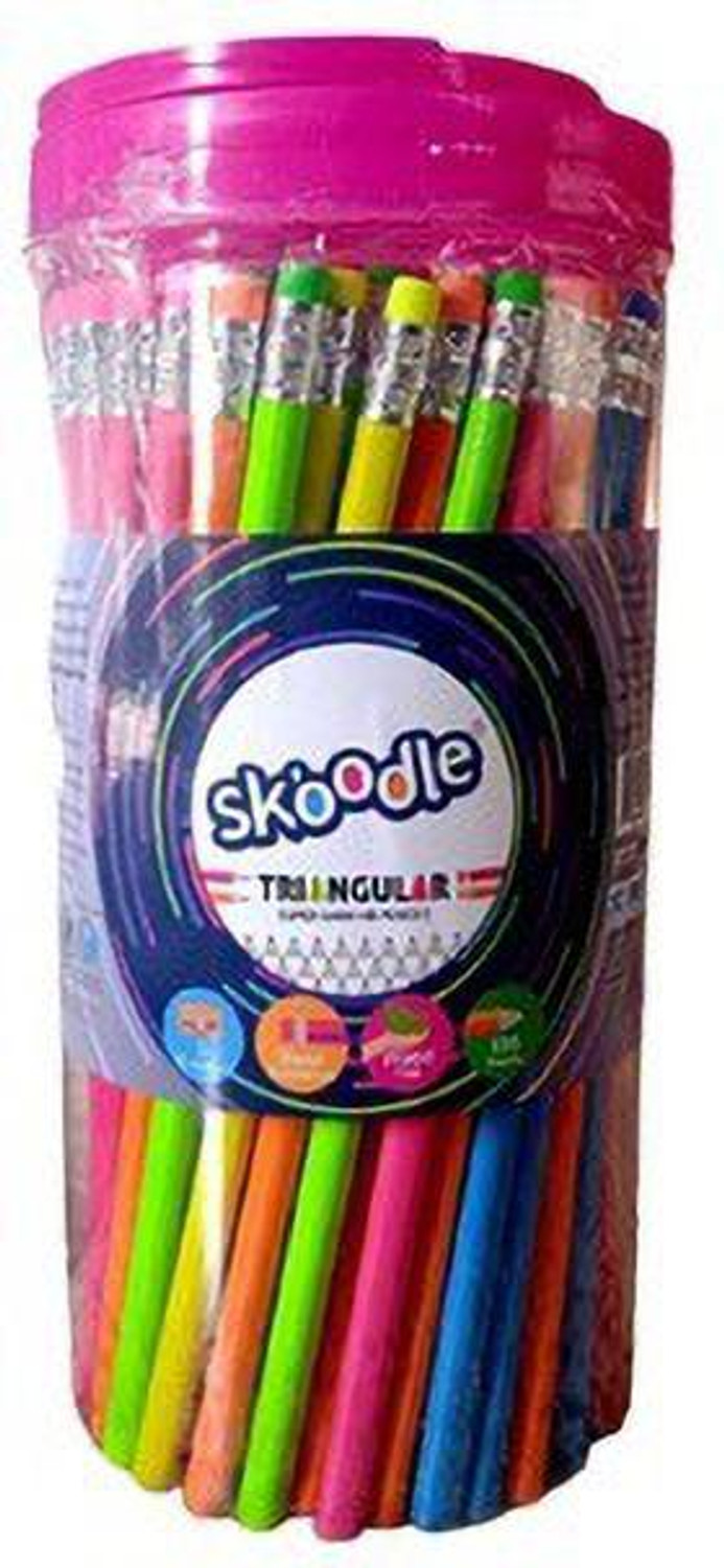 Image of Sloies Extra Dark Triangular Shape Eco Friendly Pencils (100 Pencils+5 Sharpener) Pencil (Set of 100, Multicolor)