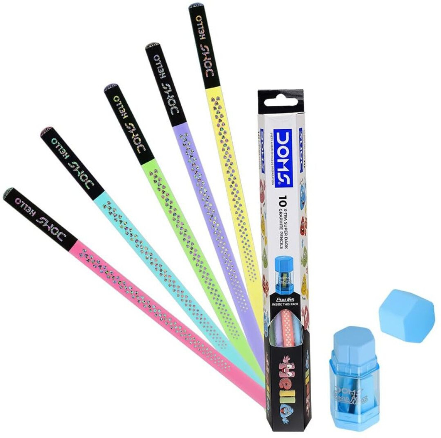 Image of DOMS FUSION XTRA SUPER DARK Pencil (Set of 5, Black)