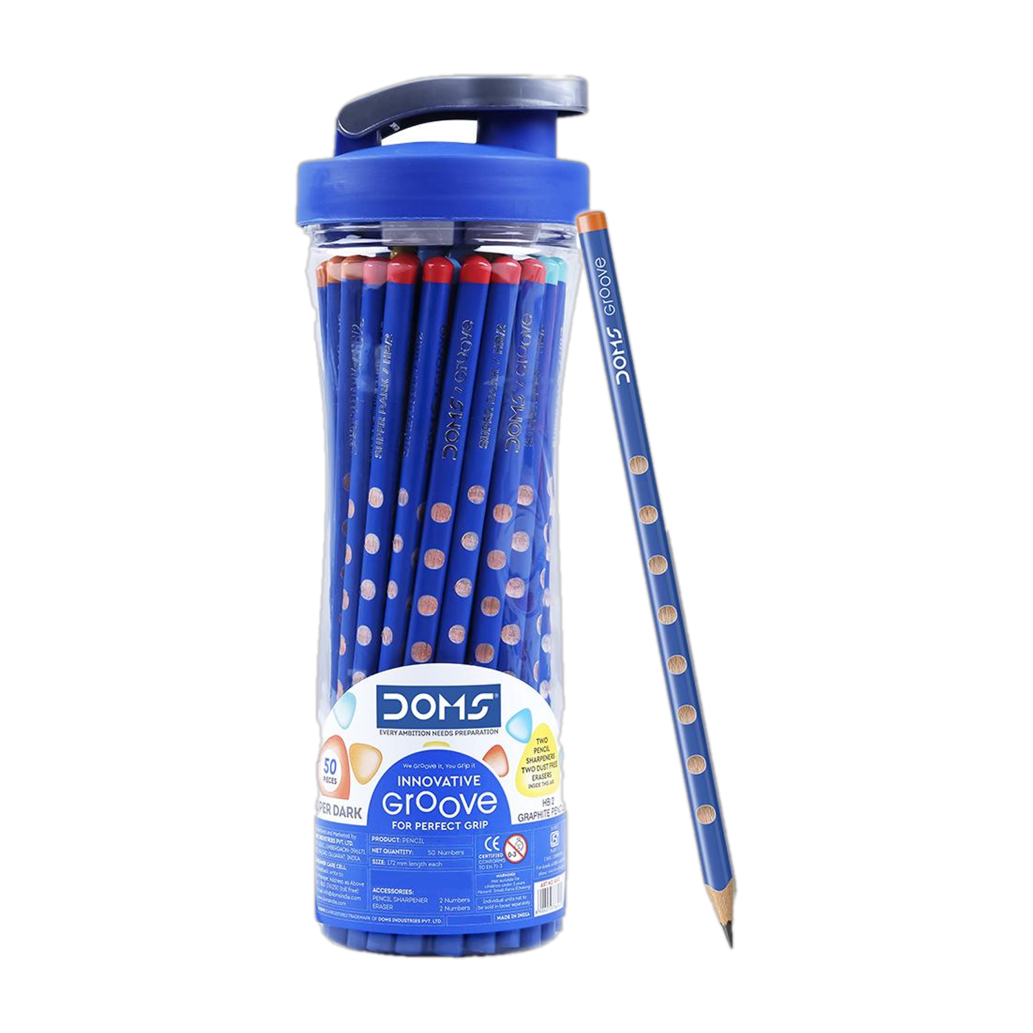 Image of DOMS FUSION XTRA SUPER DARK Pencil (Set of 5, Black)
