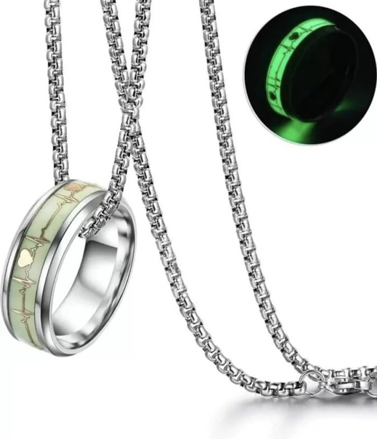 Saanvi Jewels रोडियम प्लेटिंग स्टर्लिंग सिल्वर चेन सेट - Image 1