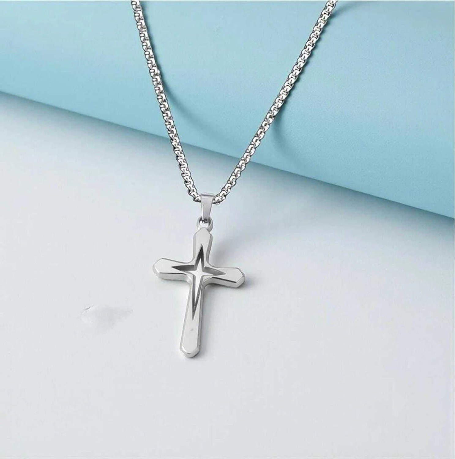 Image of Ceylonmine01 Golden Jesus Cross Pendant Divine Elegance Christian Symbol of Devotion Ornament Gold-plated Brass Pendant