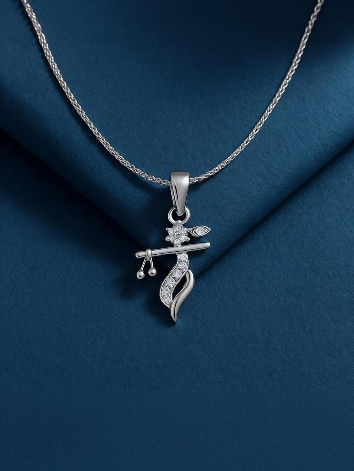 Zarkan 925 Silver Krishna Bansuri Pendant - Image 6