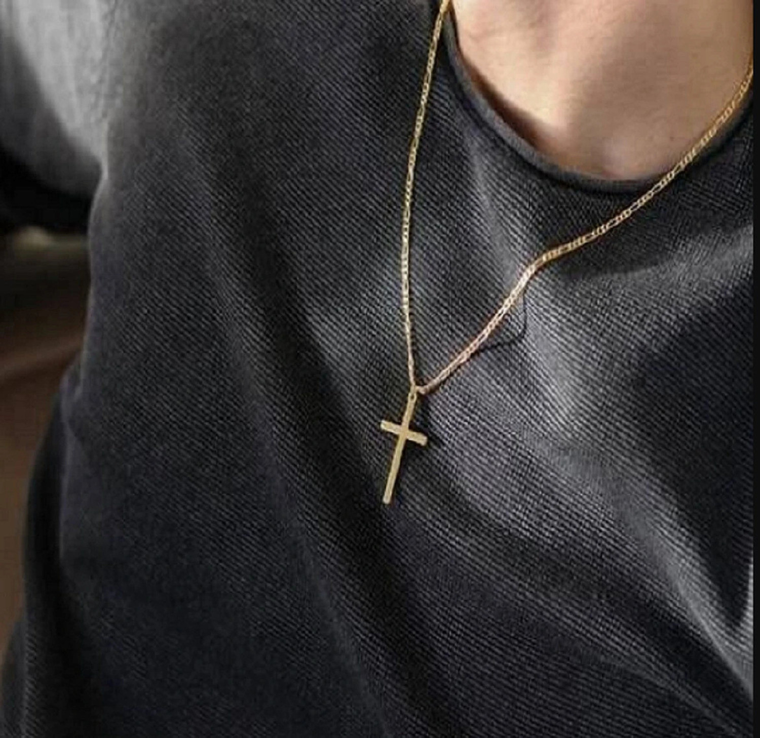 Image of Ceylonmine01 Golden Jesus Cross Pendant Divine Elegance Christian Symbol of Devotion Ornament Gold-plated Brass Pendant