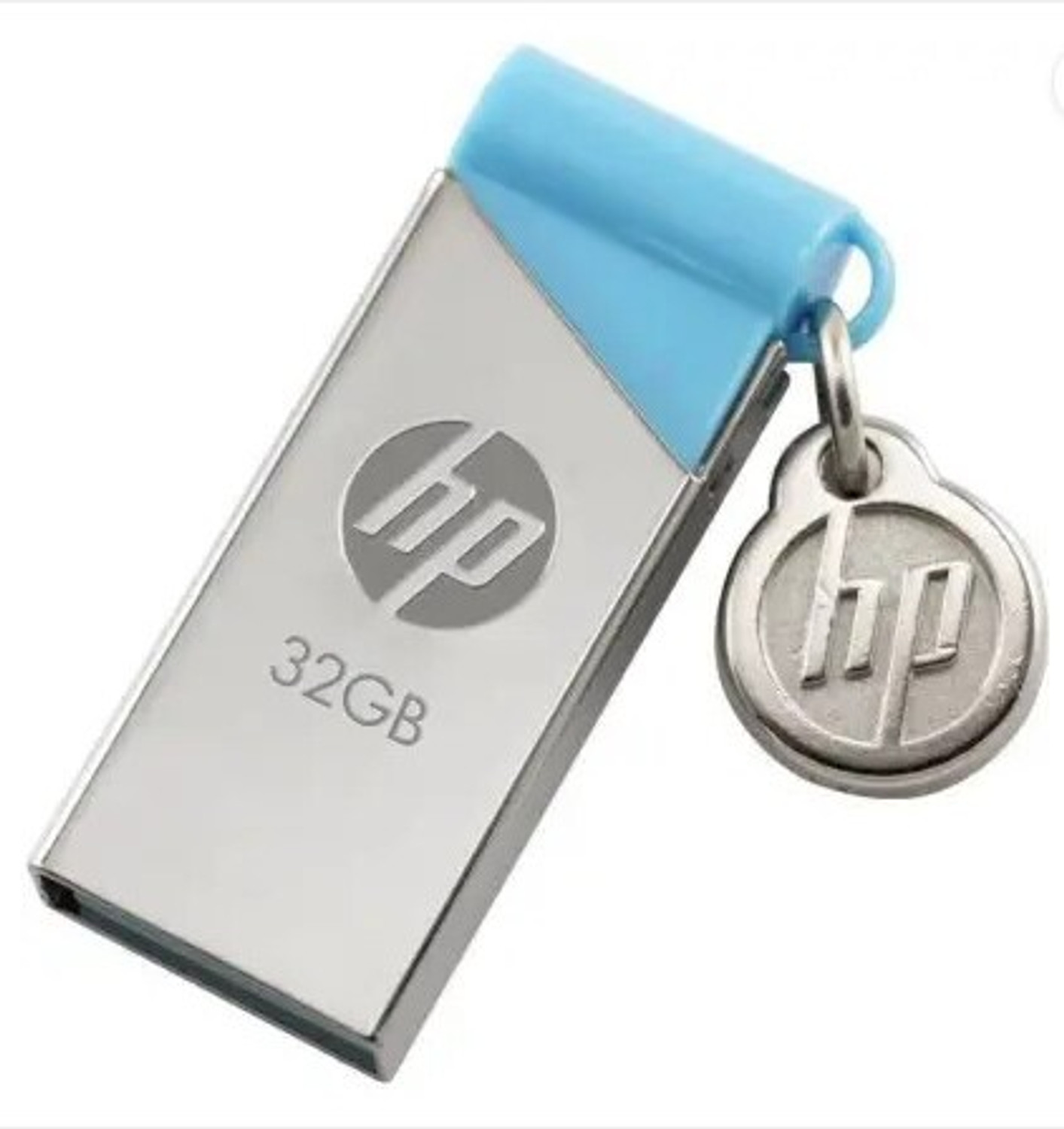 Image of HP HFD0215-32G 32 GB Pen Drive Compatible with Laptop, Audio Player, Tablet, Television, Desktop Computer USB 3.0, USB 2.0 Metal Case (Silver)