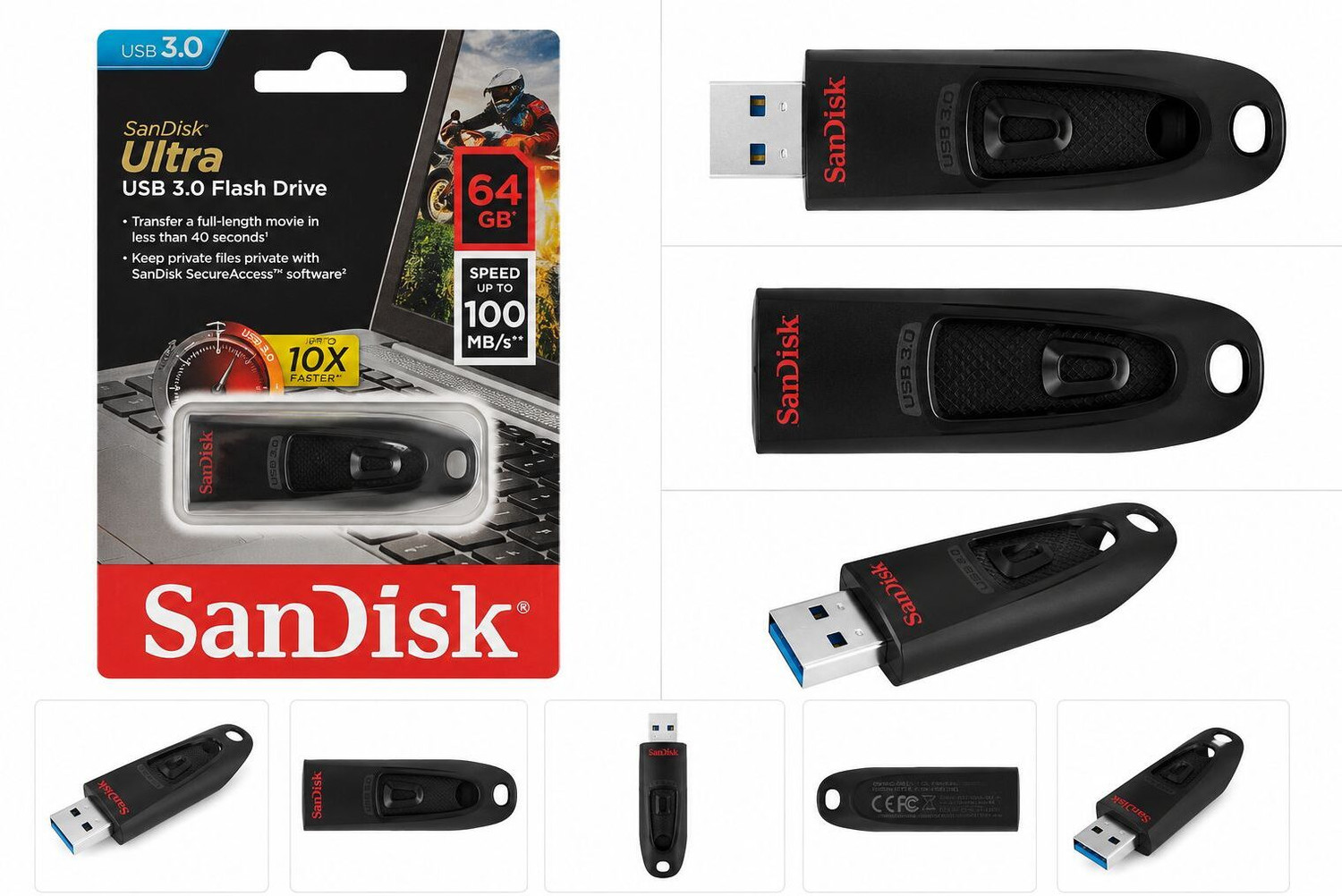 Image of SanDisk SDDDC3-256G /35 256 GB OTG Drive Compatible with Laptop, Tablet, Mobile, Desktop Computer USB 3.2 Plastic Case (Black, Mobile Pendrive)