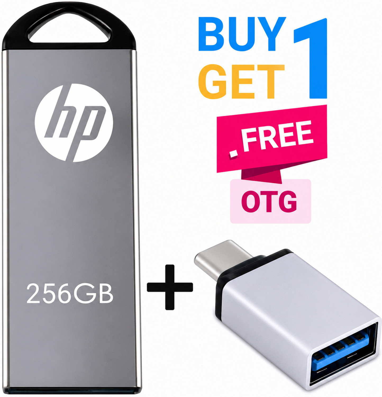 Image of HP V 222 pendrive 512 GB Pen Drive Compatible with Laptop USB 3.0 Metal Case (Grey)