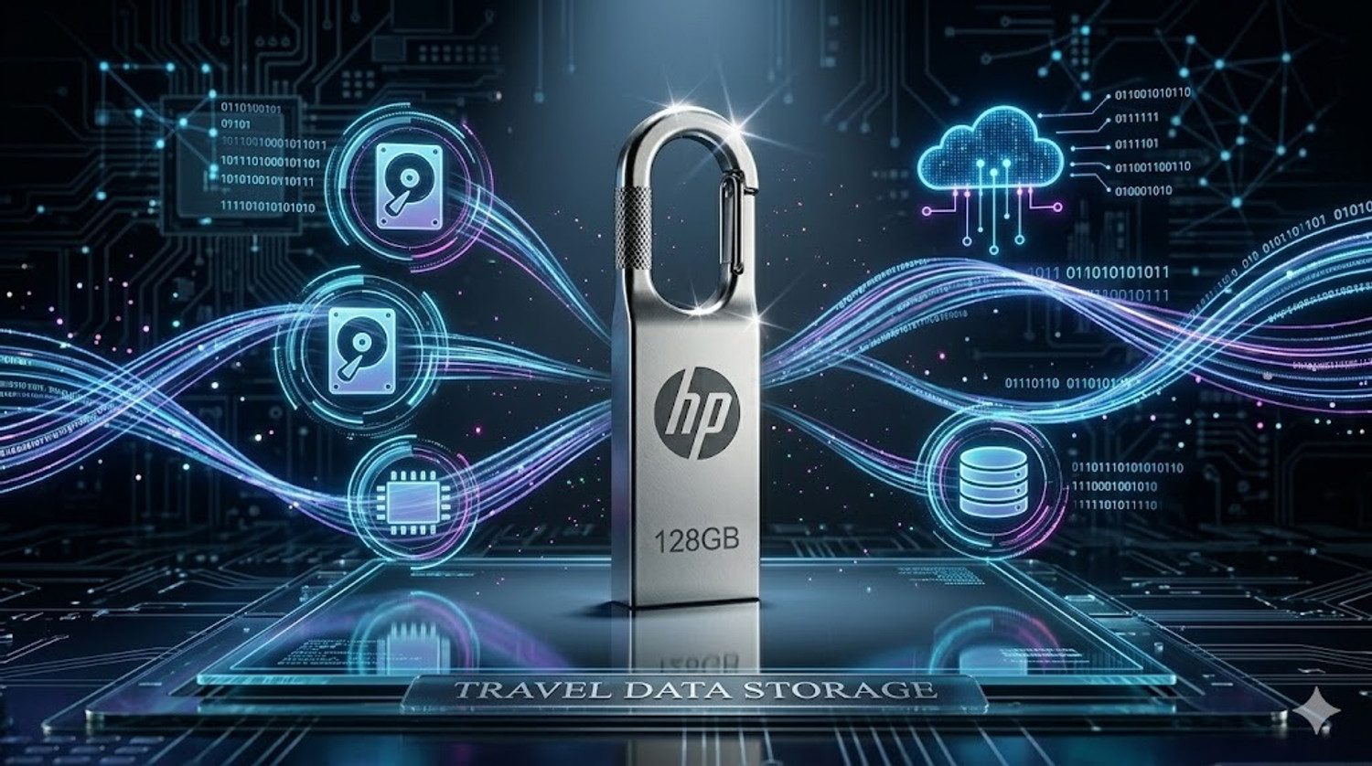 Image of HP 128 GB Pen Drive V220w pendrive 128 GB Pen Drive Compatible with Audio Player, Desktop Computer, Gaming Console, Laptop, Mobile, Netbook, Tablet, Television USB 2.0 Metal Case (Silver)