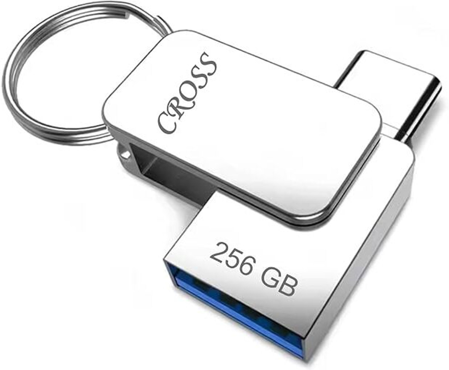 Image of SanDisk SDDDC4-256G-I46PD-MLAY-IN 256 GB OTG Drive Compatible with Mobile, Desktop Computer, Laptop, Tablet USB 3.2 Metal Case (Silver, Type A to Type C)