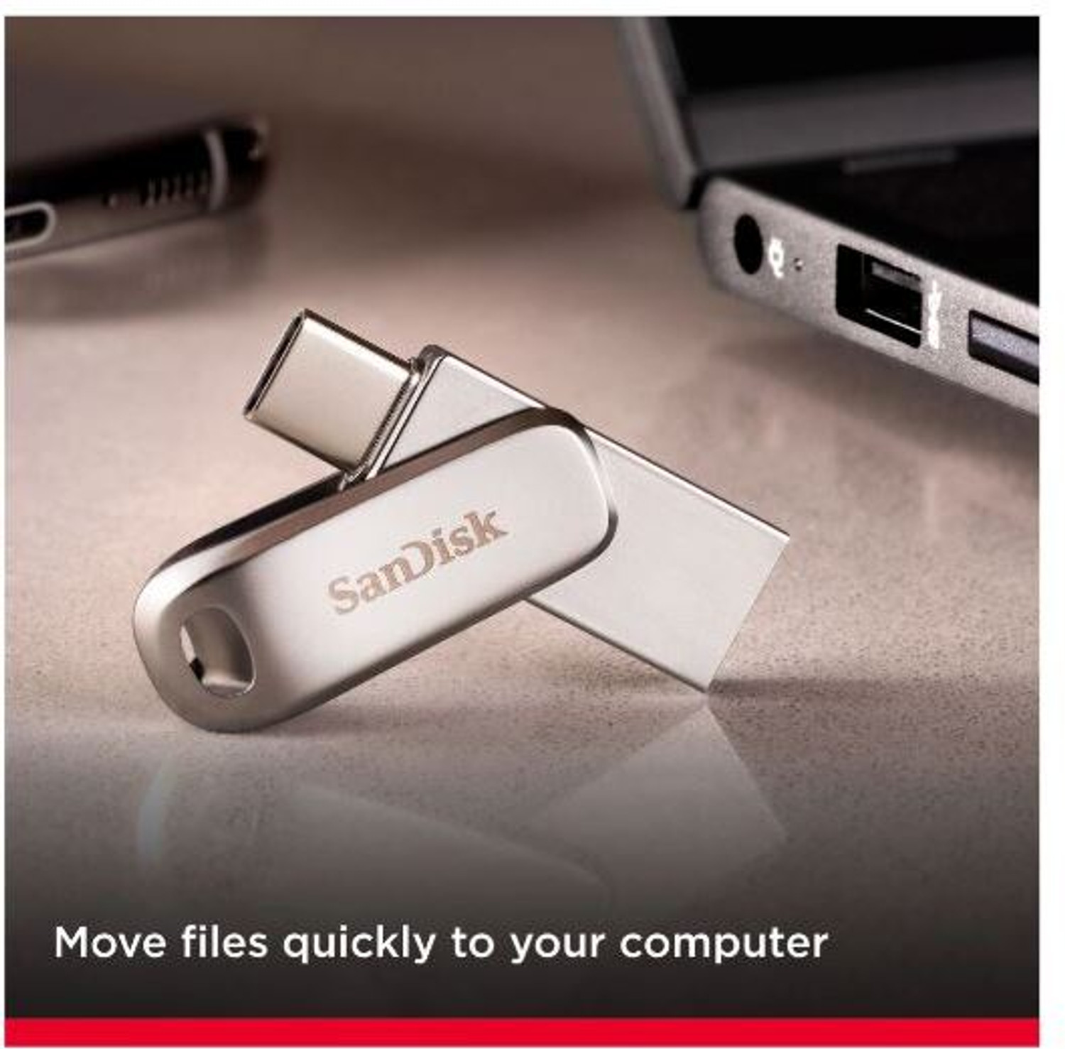 Image of SanDisk SDDDC4-256G-I46PD-MLAY-IN 256 GB OTG Drive Compatible with Mobile, Desktop Computer, Laptop, Tablet USB 3.2 Metal Case (Silver, Type A to Type C)