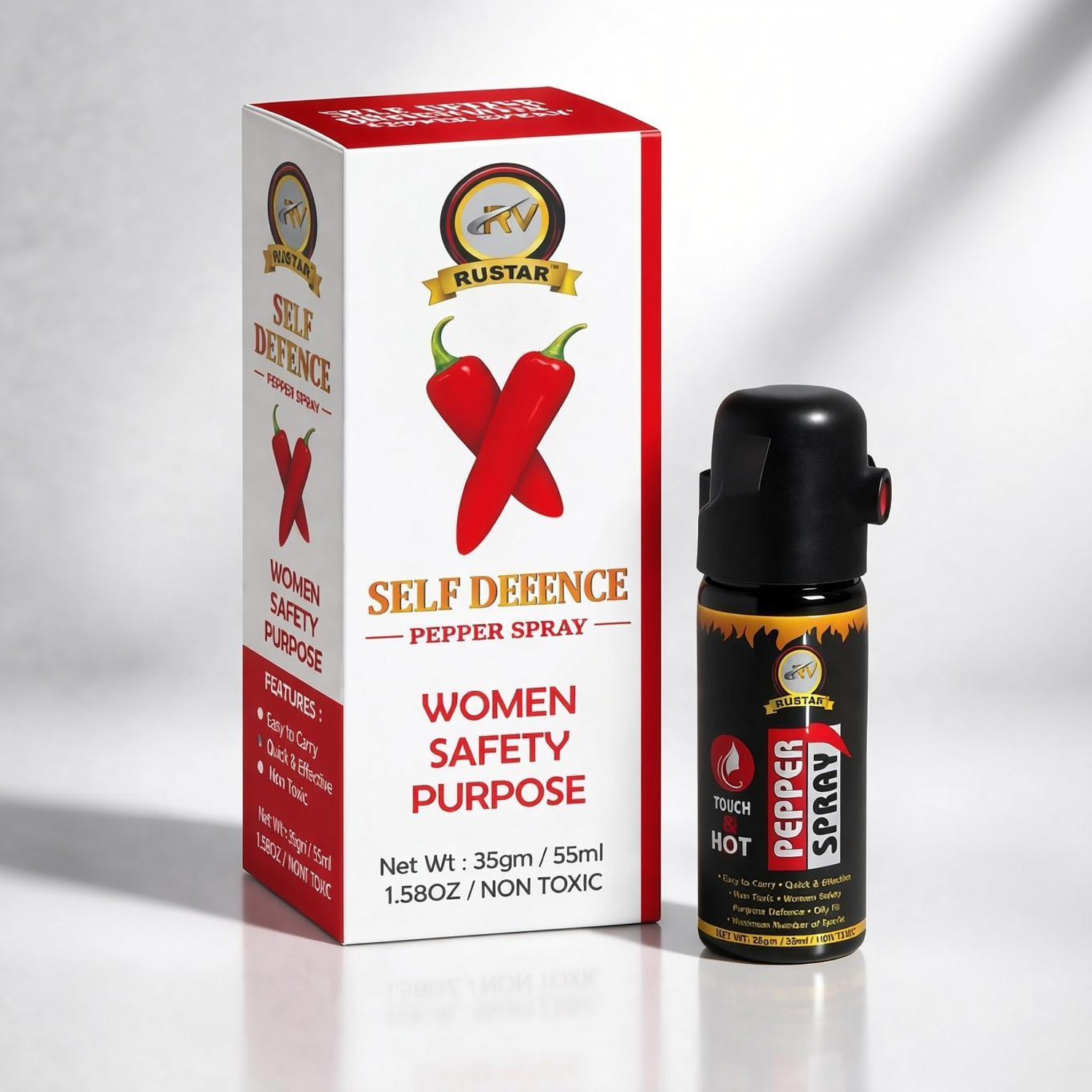 RVRustar Extra Strong Black pepper Spray for women self defence Pepper Stream Spray - Image 1
