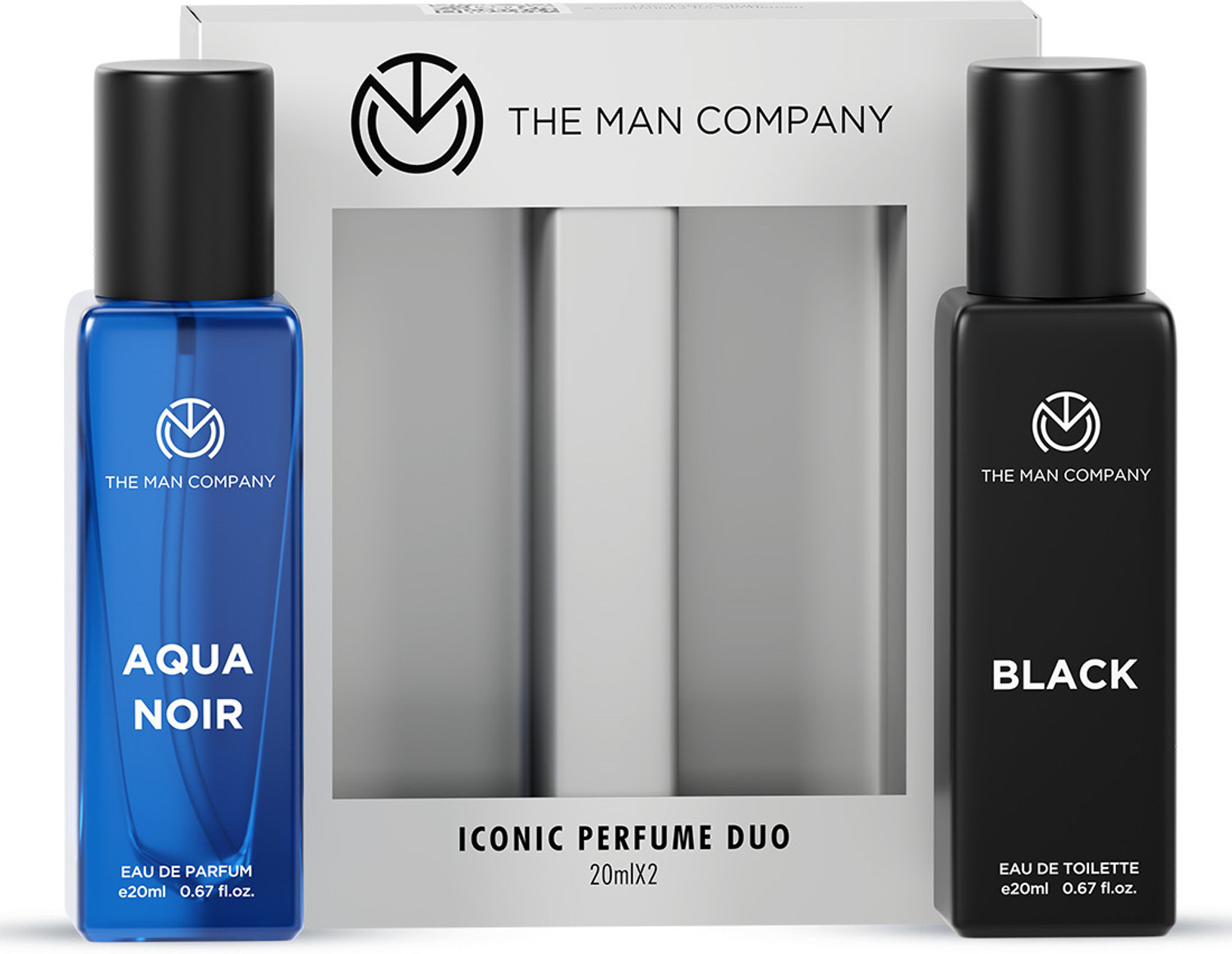 THE MAN COMPANY Iconic Duo Perfume Gift set| Black EDT+ Aqua EDP- (2x20ml)|Long Lasting Perfume Eau de Toilette - 40 ml (For Men) - Image 1