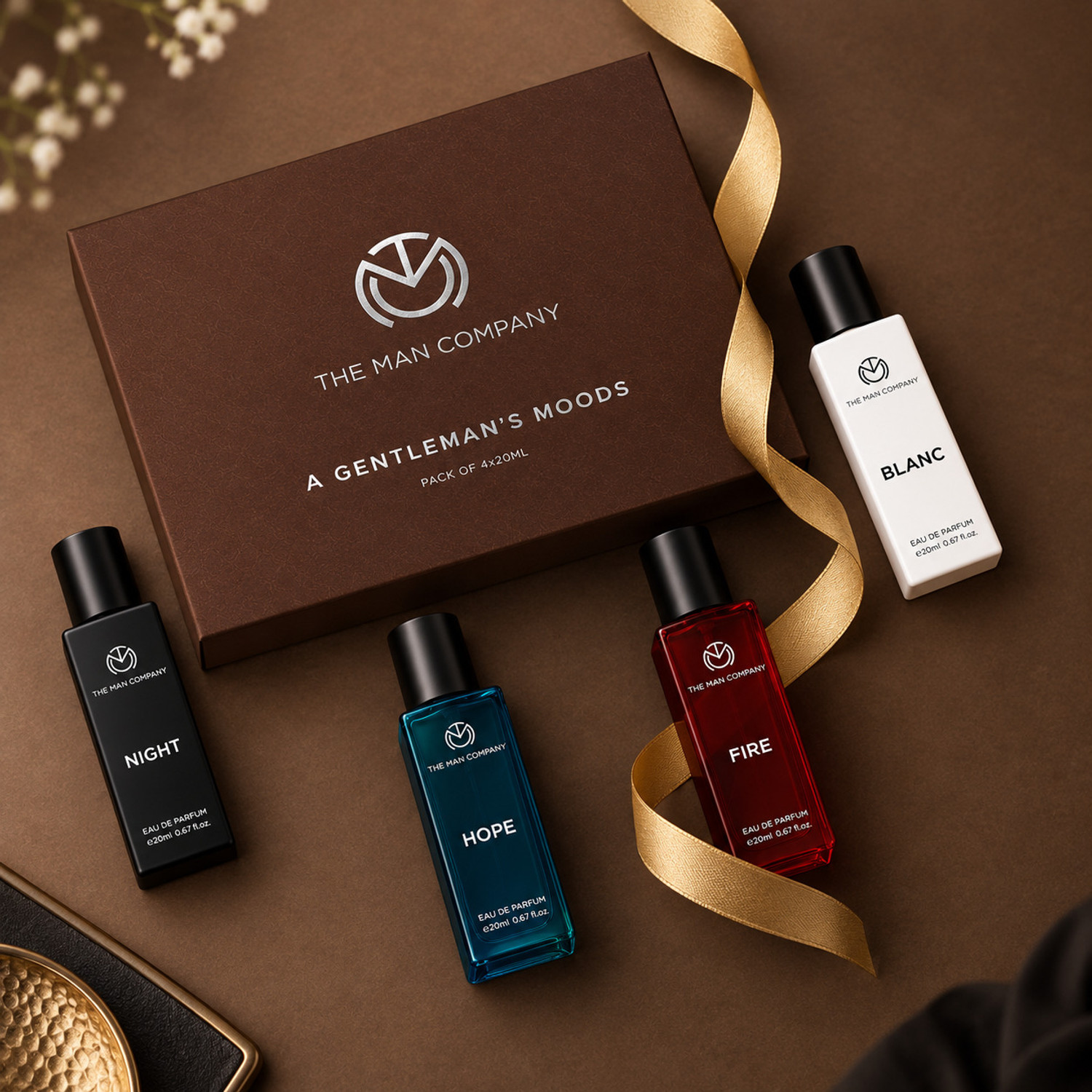 THE MAN COMPANY Blanc, Night, Fire & Oud 20ml Gift Set|A Gentleman's Style Eau de Parfum - 80 ml (For Men) - Image 1