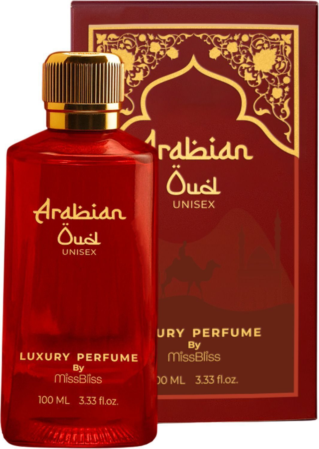 MissBliss Arabian Oud Long Lasting Unisex Fragrance - Sweet Amber & Vanilla Musk Notes Eau de Parfum - 100 ml (For Men & Women) - Image 1