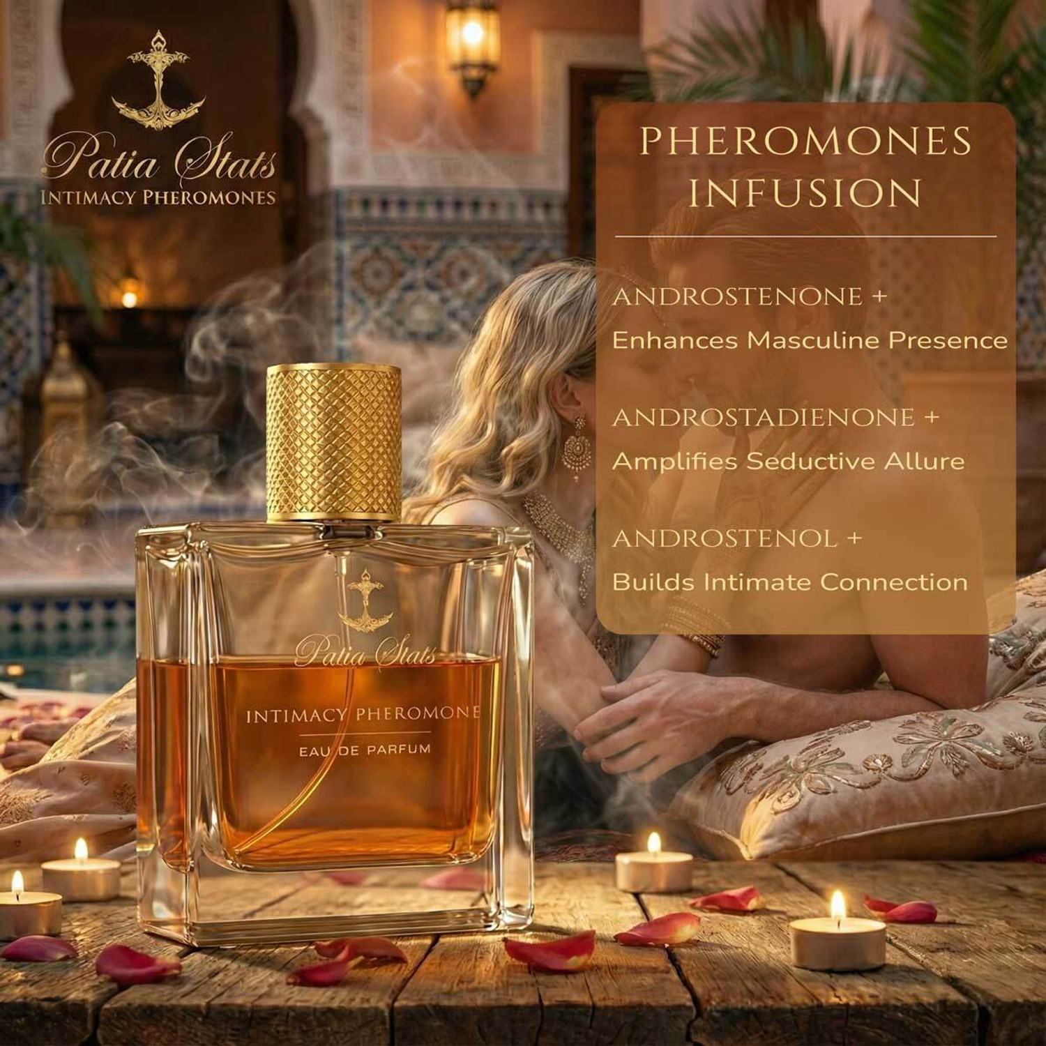 Image of The Yoga Man lab Patia Stats Intimacy Pheromones Perfume | DNA Attraction Formula | 50ml Eau de Parfum - 50 ml (For Men)