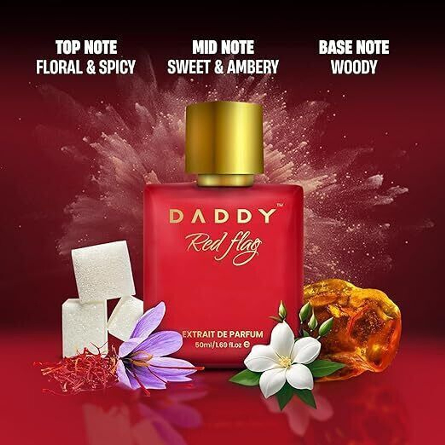 Image of DADDY Red Flag Long Lasting Perfume for Men Extrait De Parfum - 50 ml (For Men)