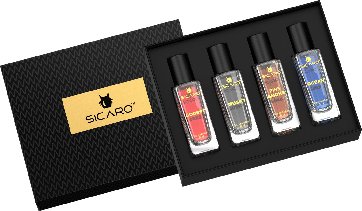 Sicaro Premium Perfume Gift Set Pack Pack of 4 · 20 ml (80 ml total) - Image 1