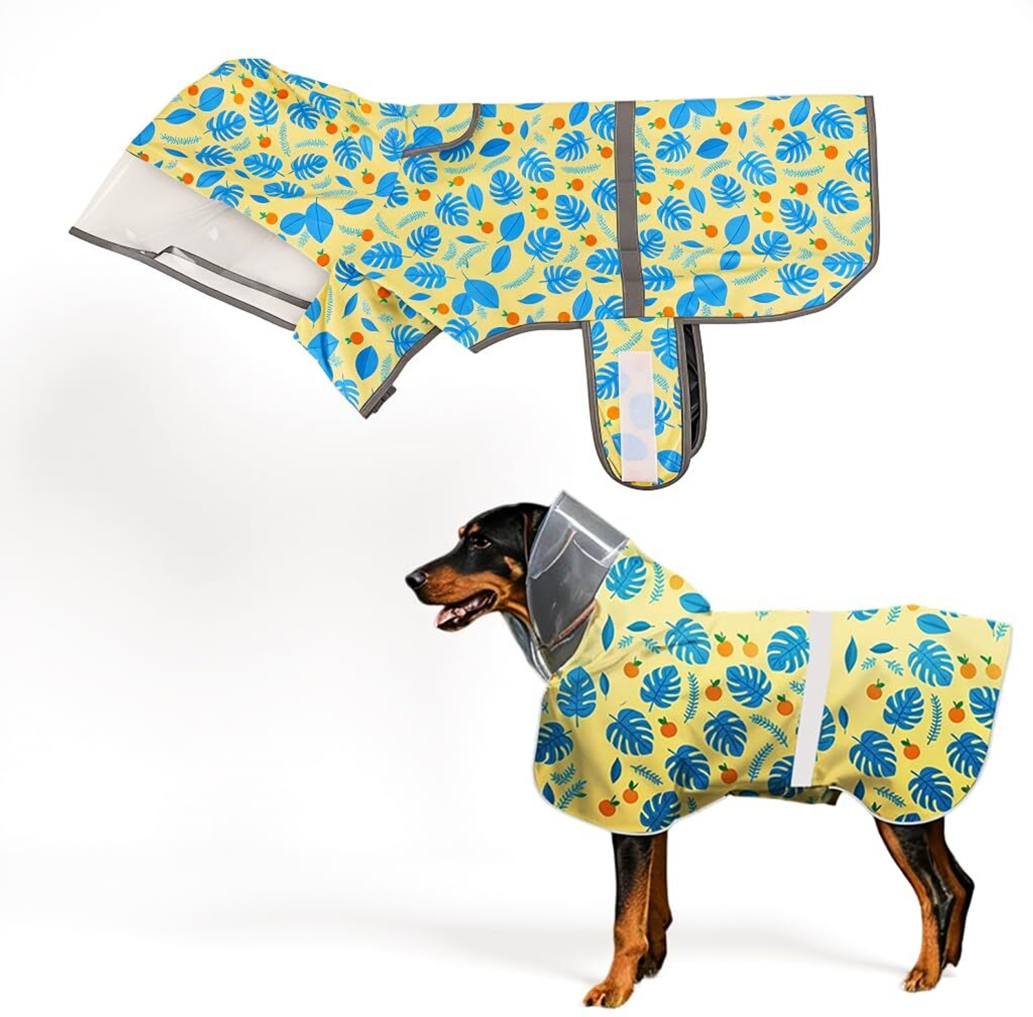Image of furryfits Raincoat for Dog (Grey, Orange)