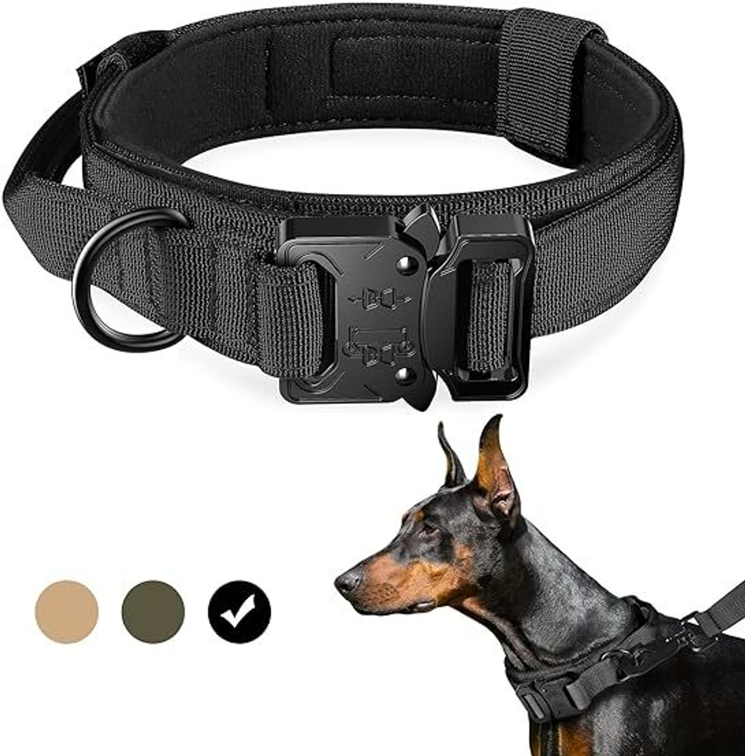 Image of Cocker Tactical Harness For Dogs Dog Safety Harness (Medium, Black)