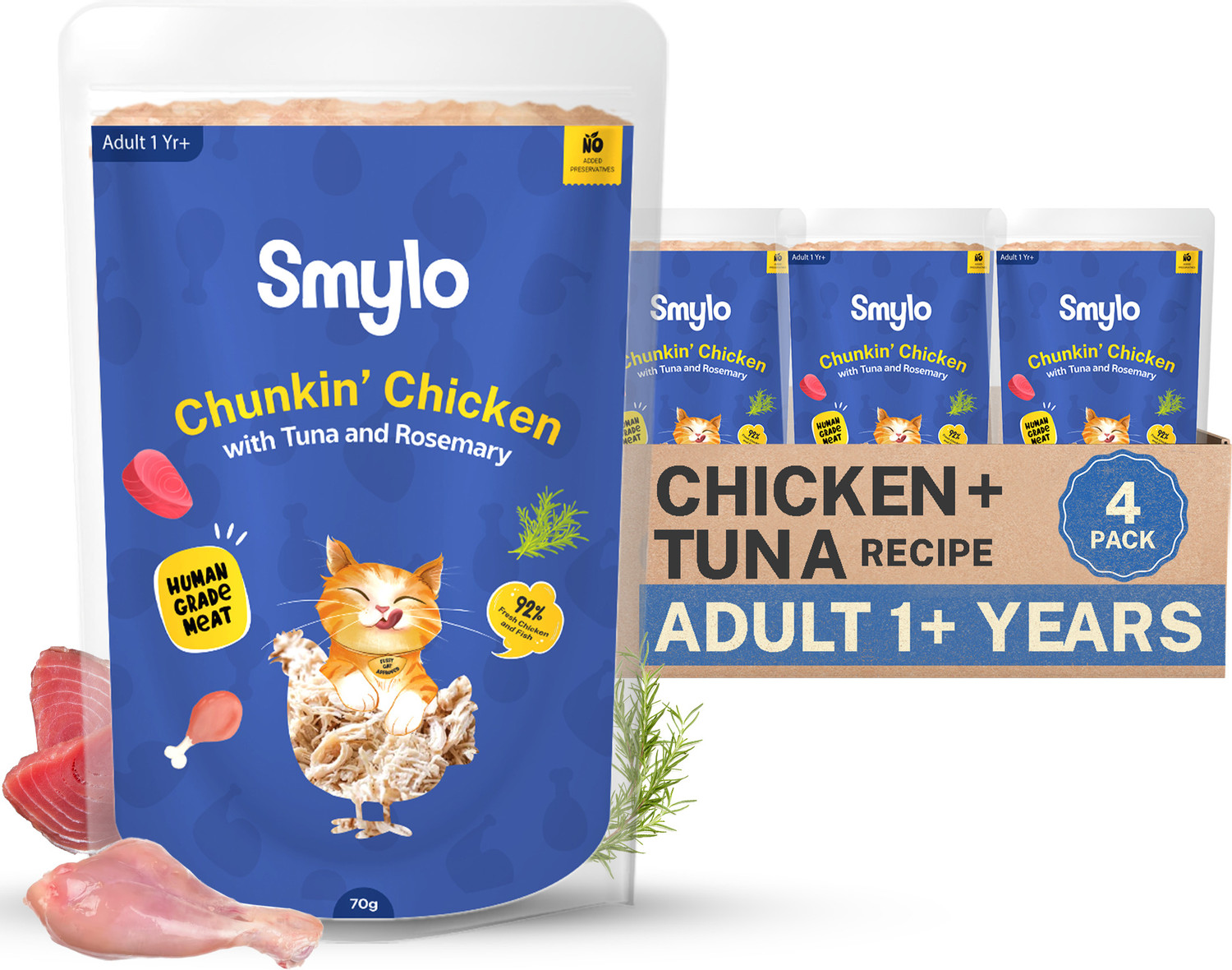 Image of Sheba Deluxe Tuna & Prawn In Gravy Premium Canned Wet Cat Food - 85 gm Tuna 0.085 kg Wet Adult Cat Food