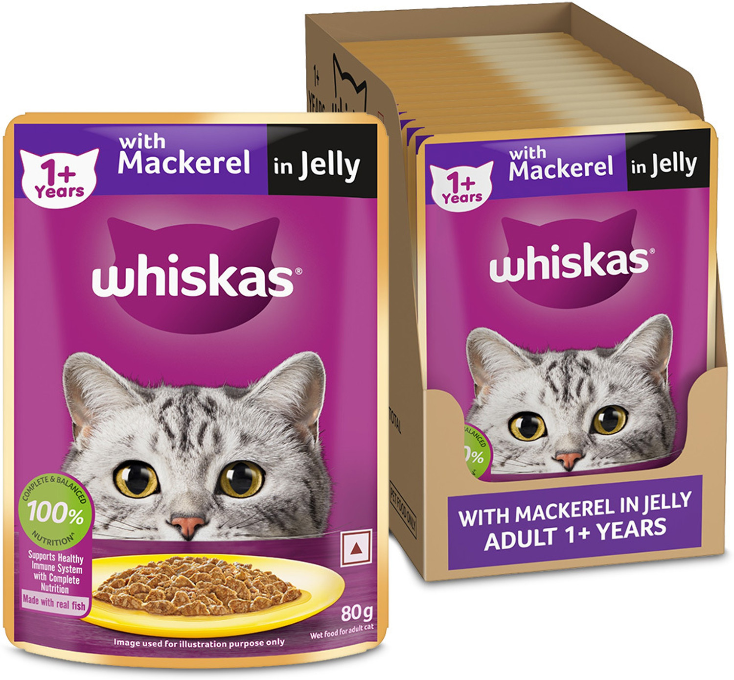 Whiskas Mackerel in Jelly 1.12 kg Pack of 14 · 80 g (1.12 kg total) - Image 6