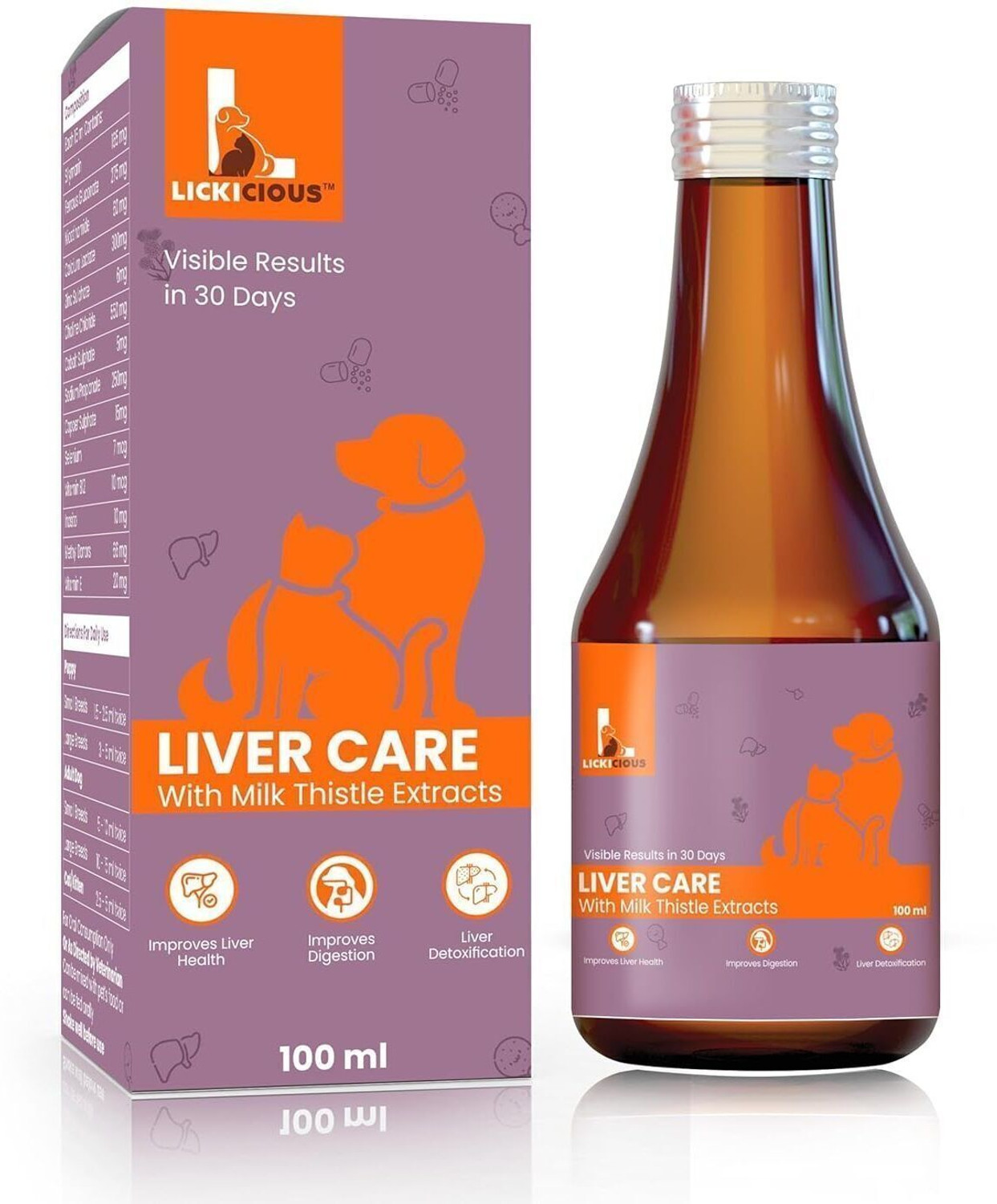 Image of LICKICIOUS Skin & Coat Syrup for Dogs & Cats, Salmon Fish Oil, Omega 3 6 9 Pet Health Supplements (100 ml)