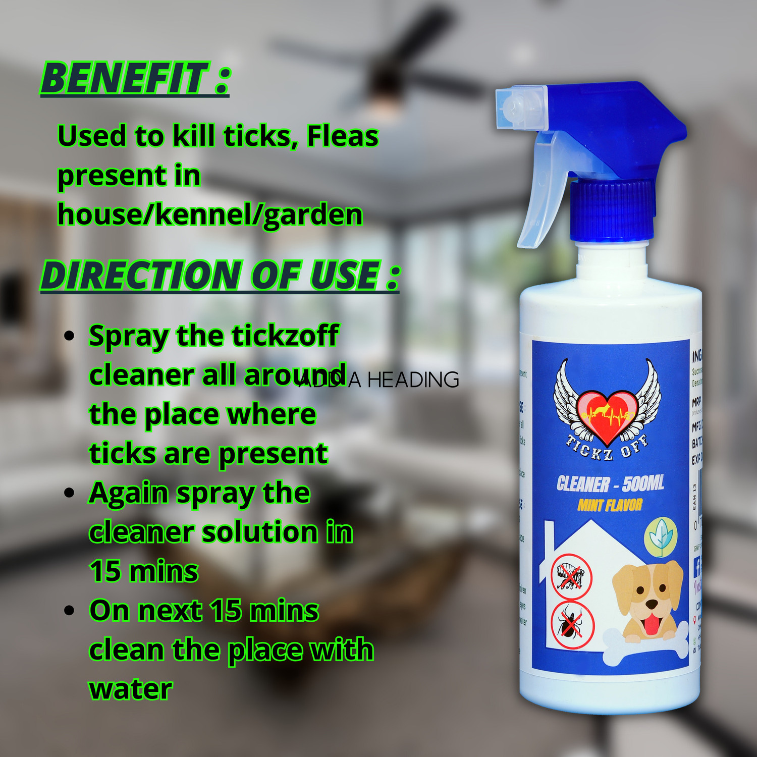Image of Tickz Off Fleas & Tick Removal Spray (500 ml)