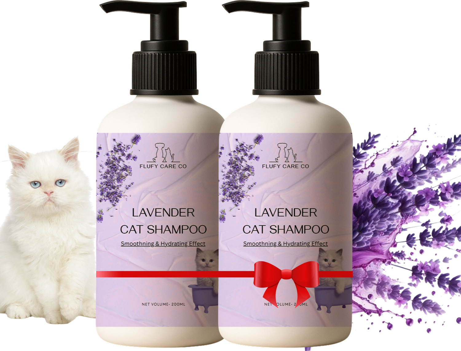 flufy care co Lavender Cat Shampoo 200ml - Image 1