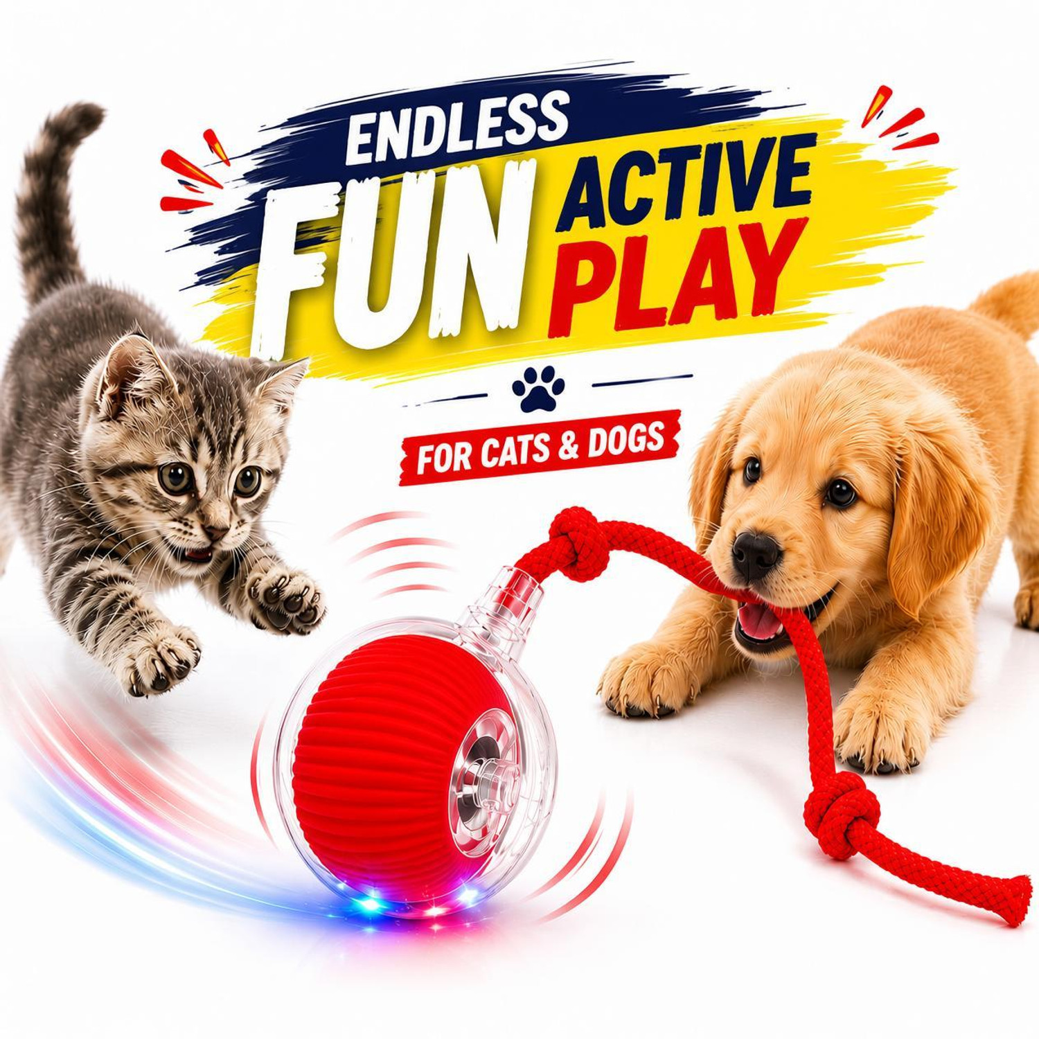 Pawmino Smart Interactive Dog Toy & Cat Toy Ball | Automatic Rech...more - Image 1