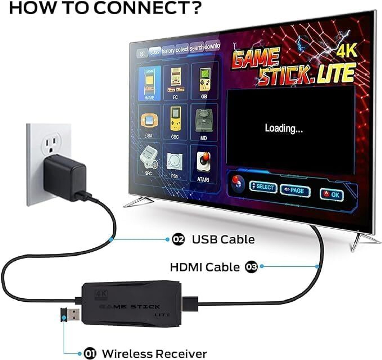 Image of Ax02 Game Stick 4K wireless Console Built-in 15k+ Classic Games HDMI Dual Player 25th Anniversary Edition (Code in the Box - for Switch)