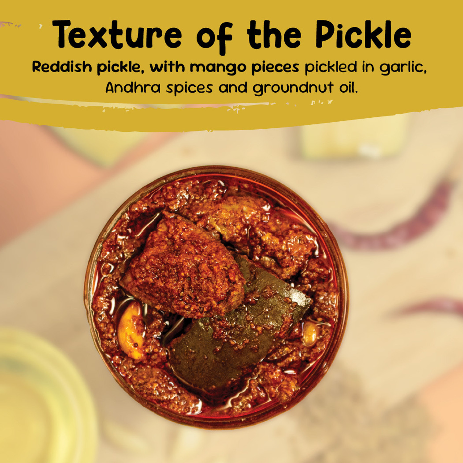 Image of FarmDidi Avakaya Mango Pickle (325g)| Homemade Spicy Andhra-Style |Made in Groundnut Oil Mango Pickle (325 g)