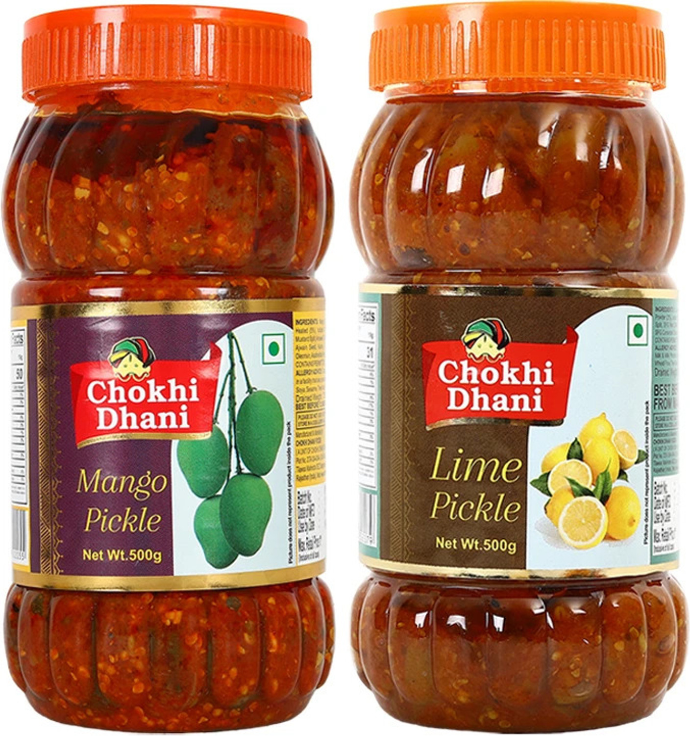 Chokhi Dhani Mango Pickle 500 gm, Lime Pickle 500 gm, Spicy & Tasty Mixed...