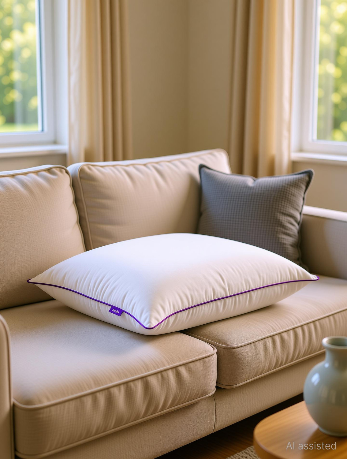 Image of Frido Memory Foam Orthopaedic Pillow Pack of 1 Solid Ultimate Ultra Slim Deep Sleep King Size 2 Inch Pillow for Neck & Shoulder Pain (White)