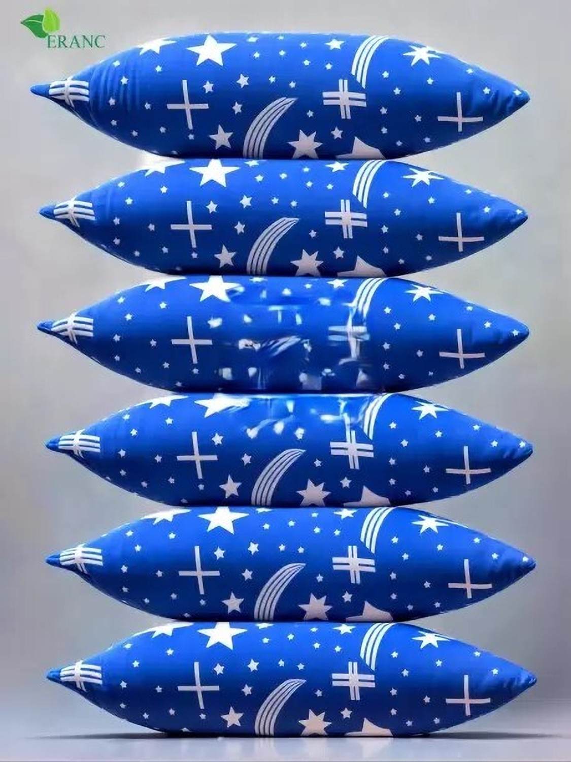 Image of fulffystyl Microfibre Sleeping Pillow Pack of 5 Printed SOFT (Blue)