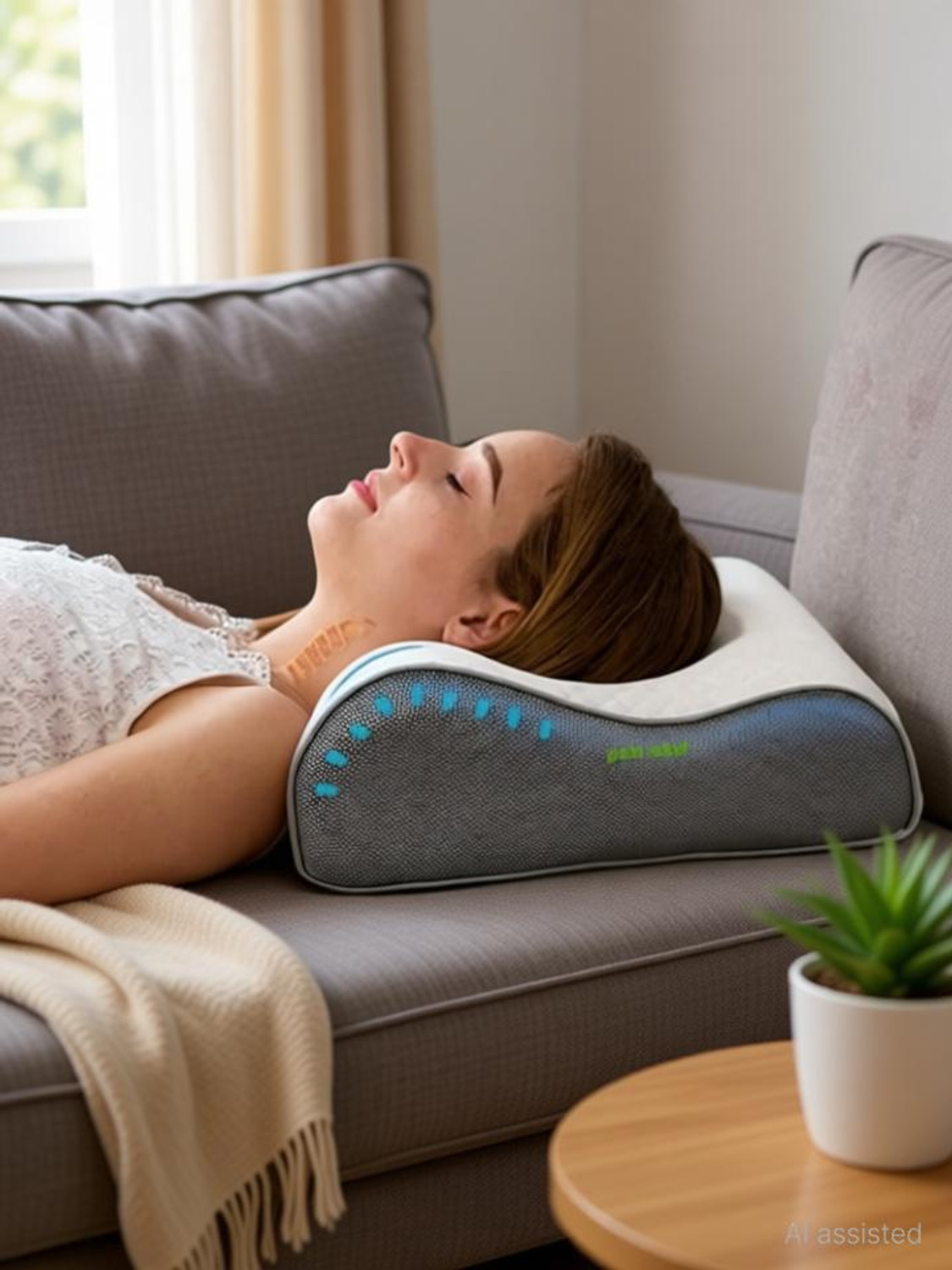 Image of Frido Memory Foam Orthopaedic Pillow Pack of 1 Solid Ultimate Ultra Slim Deep Sleep King Size 2 Inch Pillow for Neck & Shoulder Pain (White)