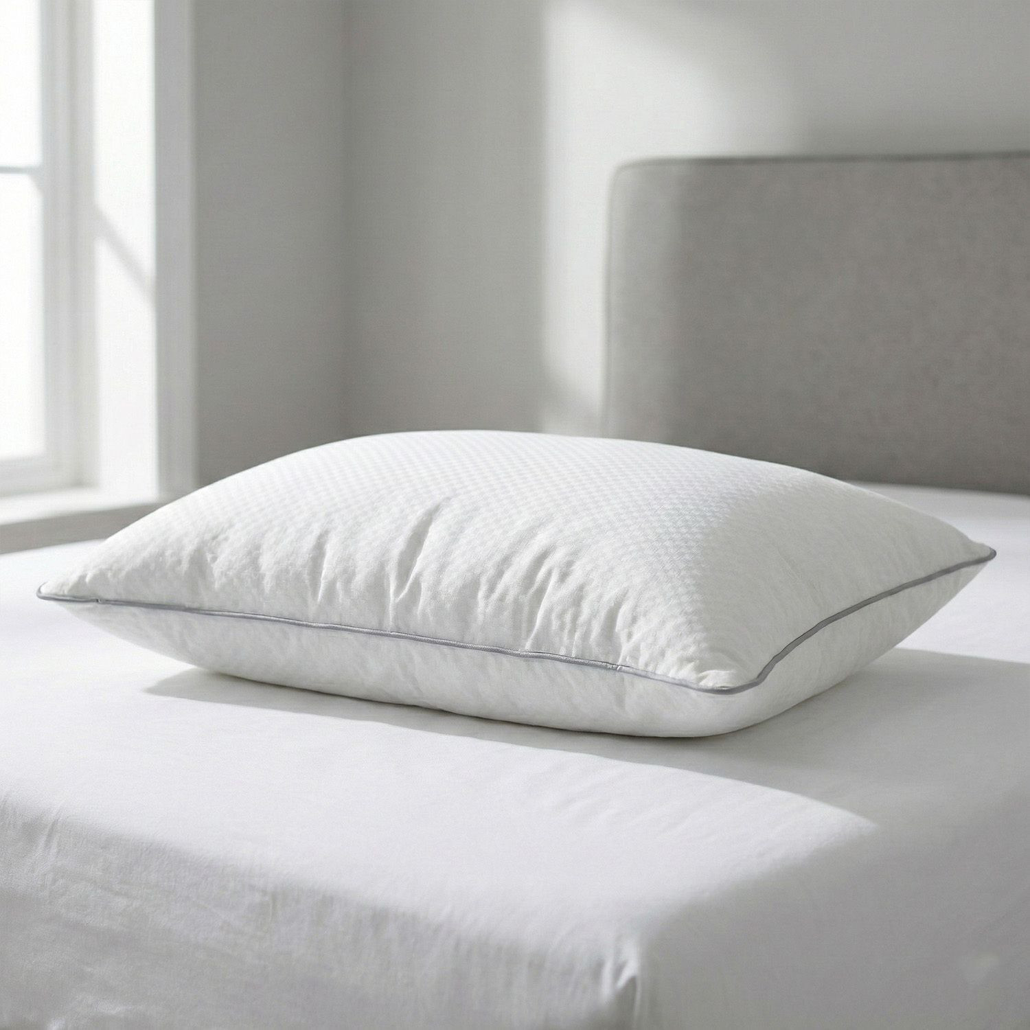 Image of MTS Enterprises Microfibre Sleeping Pillow Pack of 1 Stripes 16x16pack-1 (White)