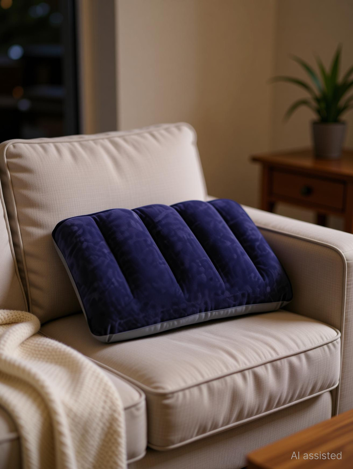 Image of ZWAAN Air Travel Pillow Pack of 4 Solid (Blue)