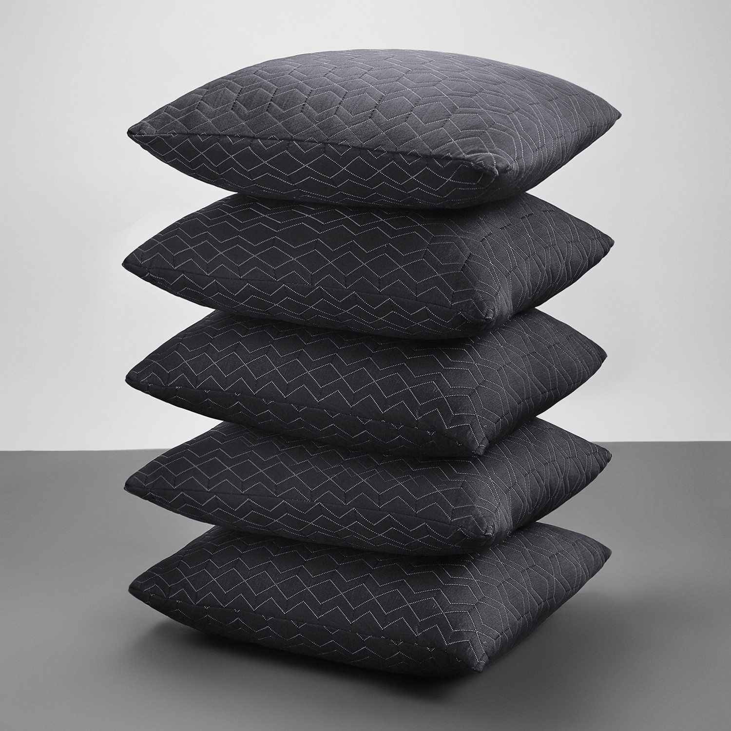Image of VLYSIUM Polyester Fibre Cushion Pack of 5 Solid 24x24 inch big size cushion for sofa pillow set of 3 (60 cm*60 cm) (Grey)