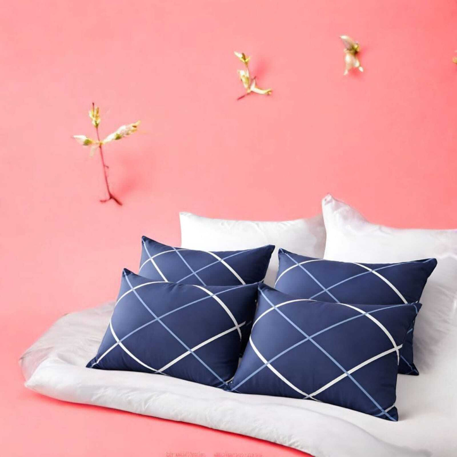 Image of SOFT SNOOZE Microfibre Sleeping Pillow Pack of 3 Solid Luxury (Blue)