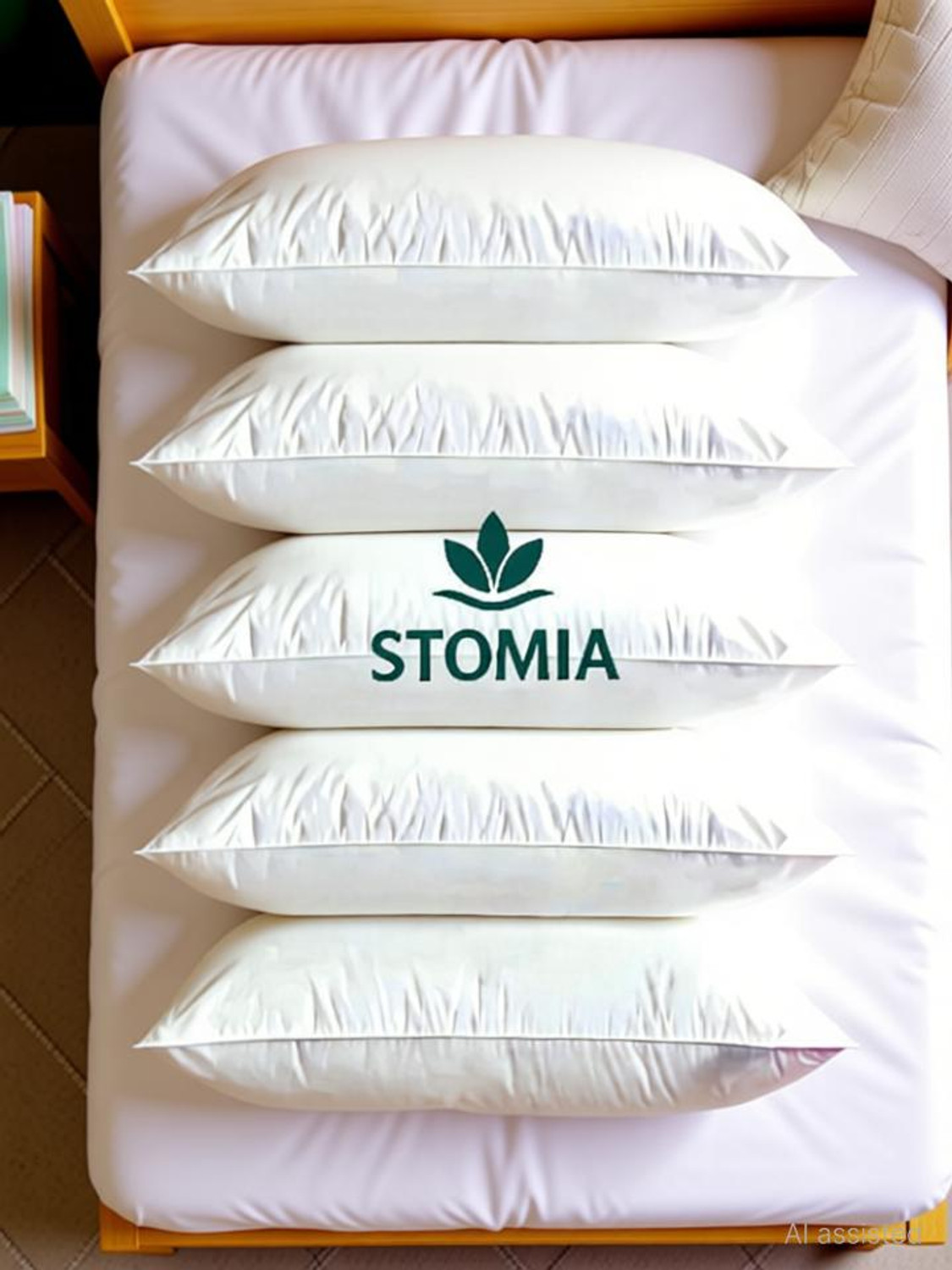 Image of Microfibre Sleeping Pillow Pack of 5 Abstract STOMIA (White)