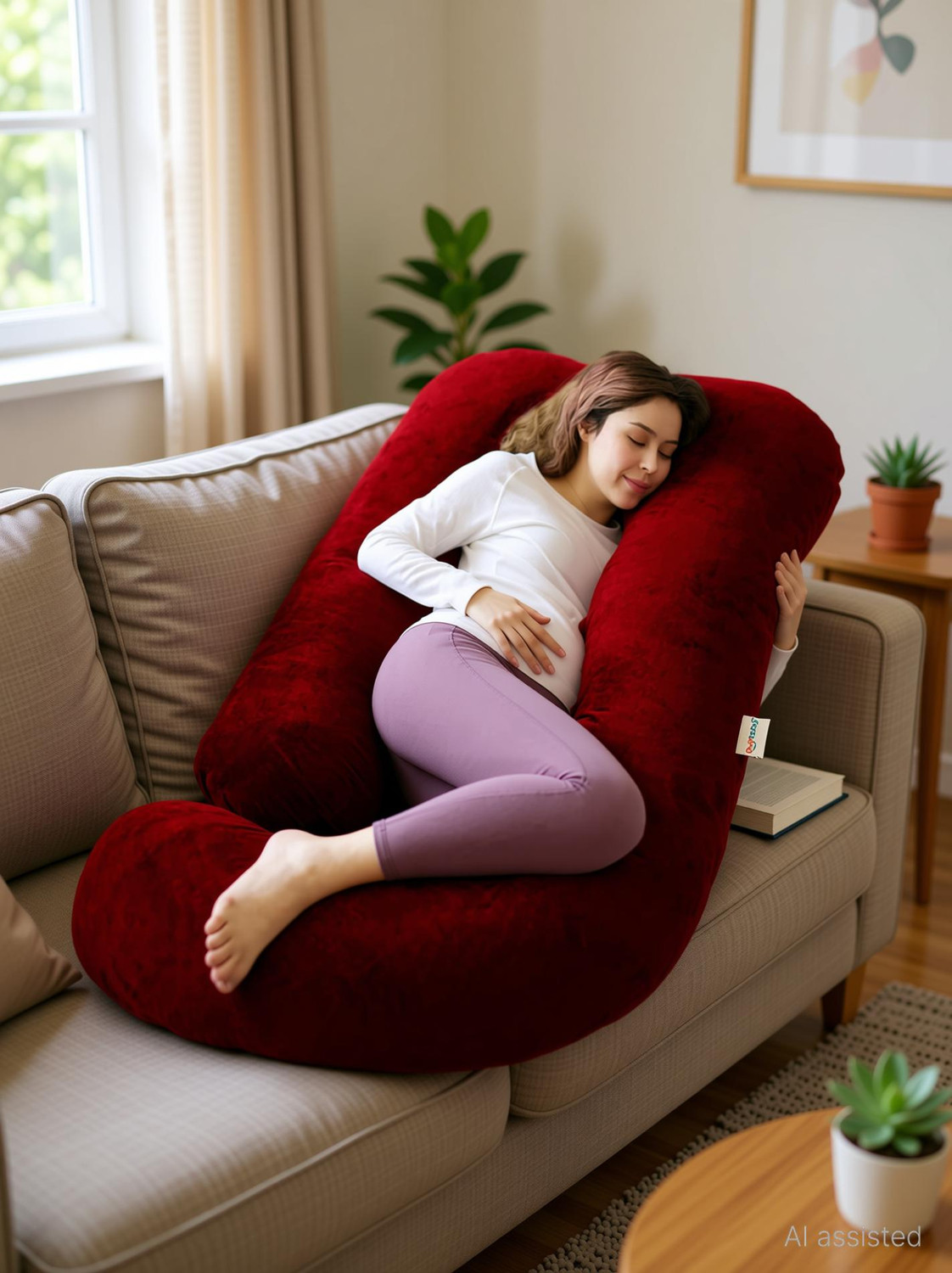 Image of MY ARMOR Microfibre Pregnancy Pillow Pack of 1 Solid (Grey)