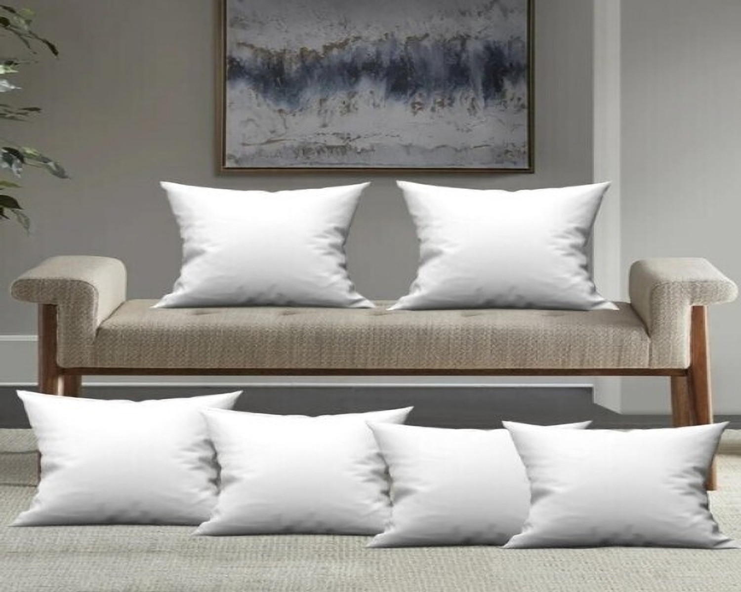 Image of MTS Enterprises Microfibre Sleeping Pillow Pack of 6 Stripes 16x16pack-6 (White)