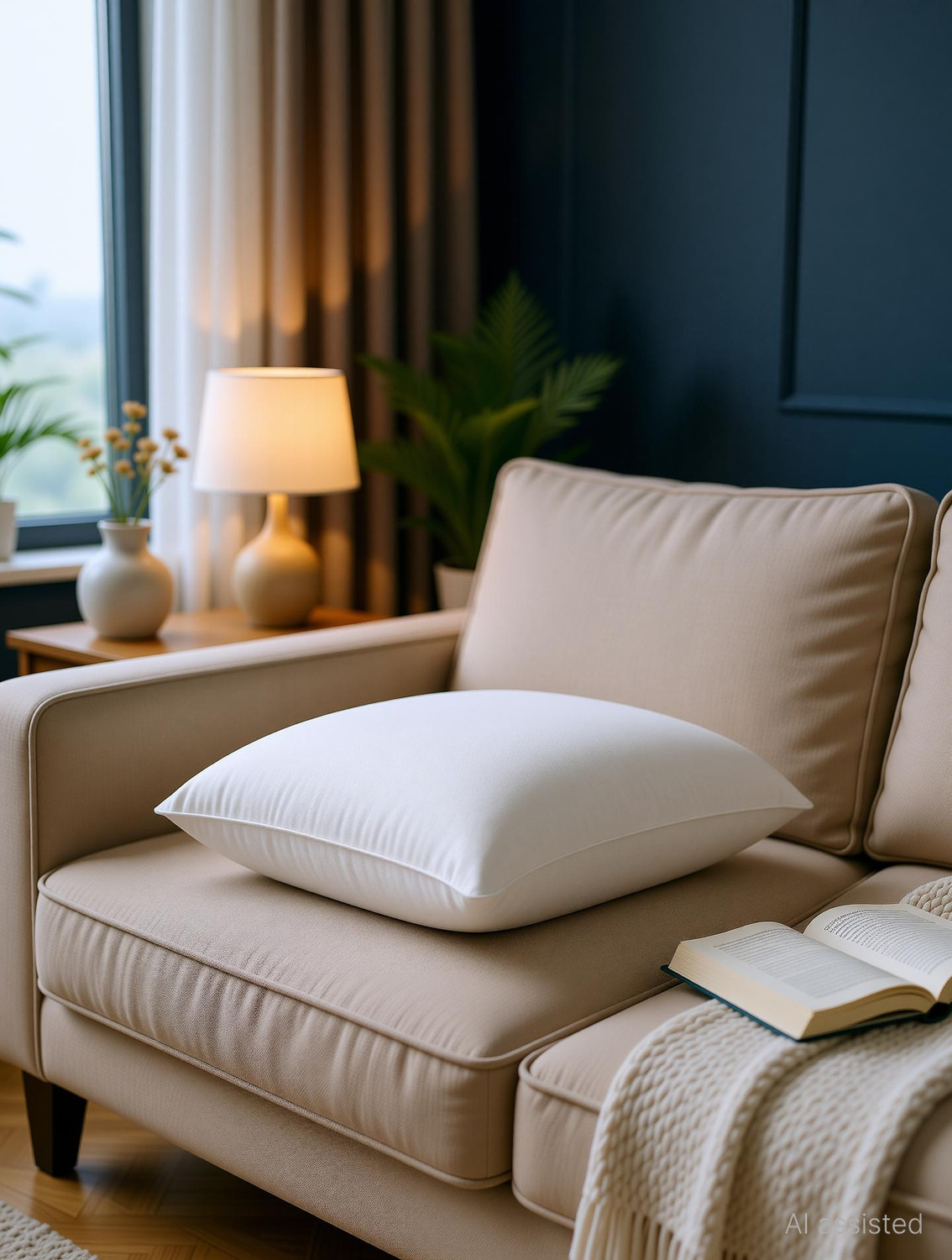 Image of Sleepwell Microfibre Sleeping Pillow Pack of 2 Solid Pillow Set || Comfort And Support Pillow (White)